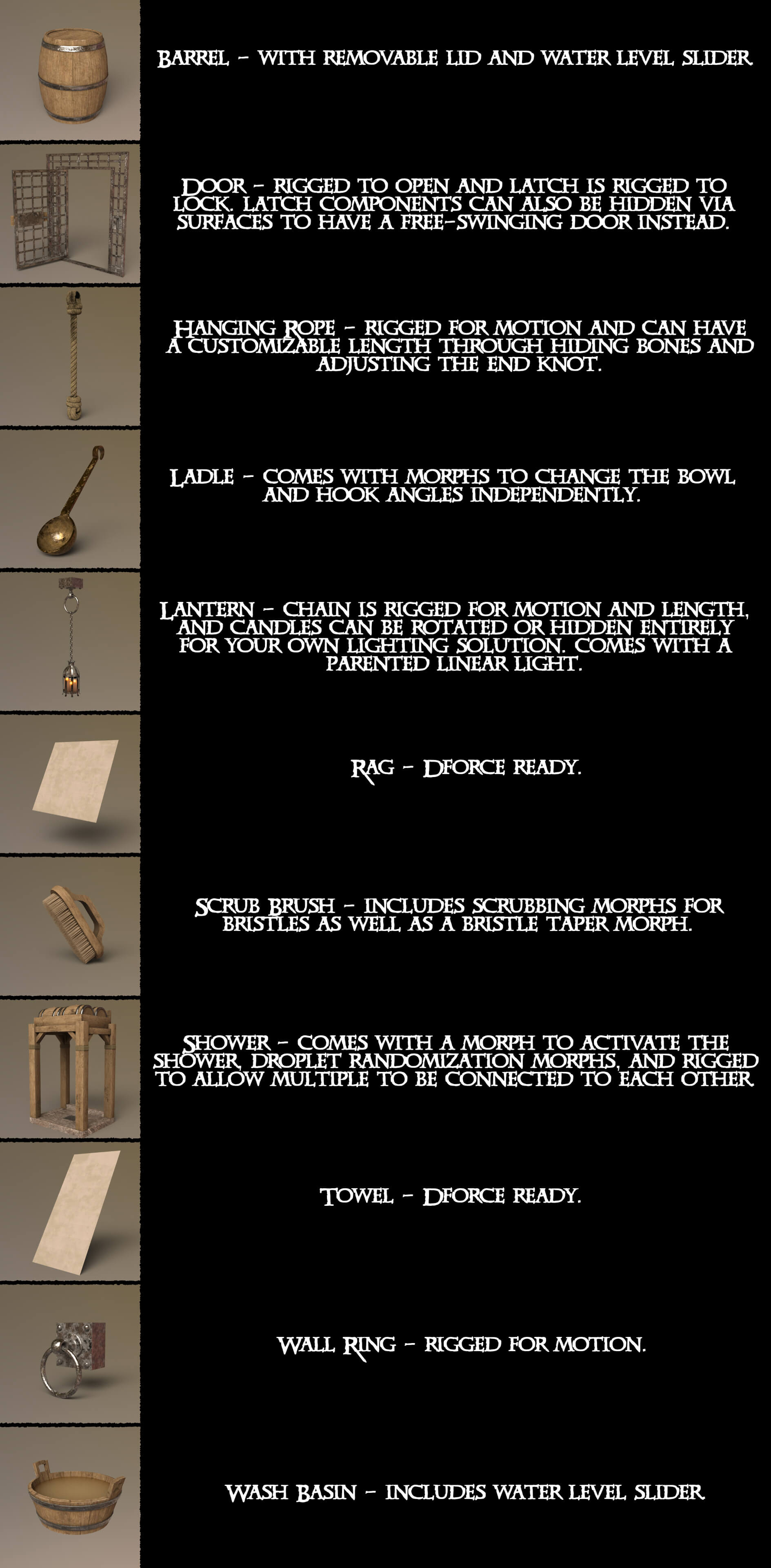 Medieval Prison Shower Environment for DAZ Studio Daz Content