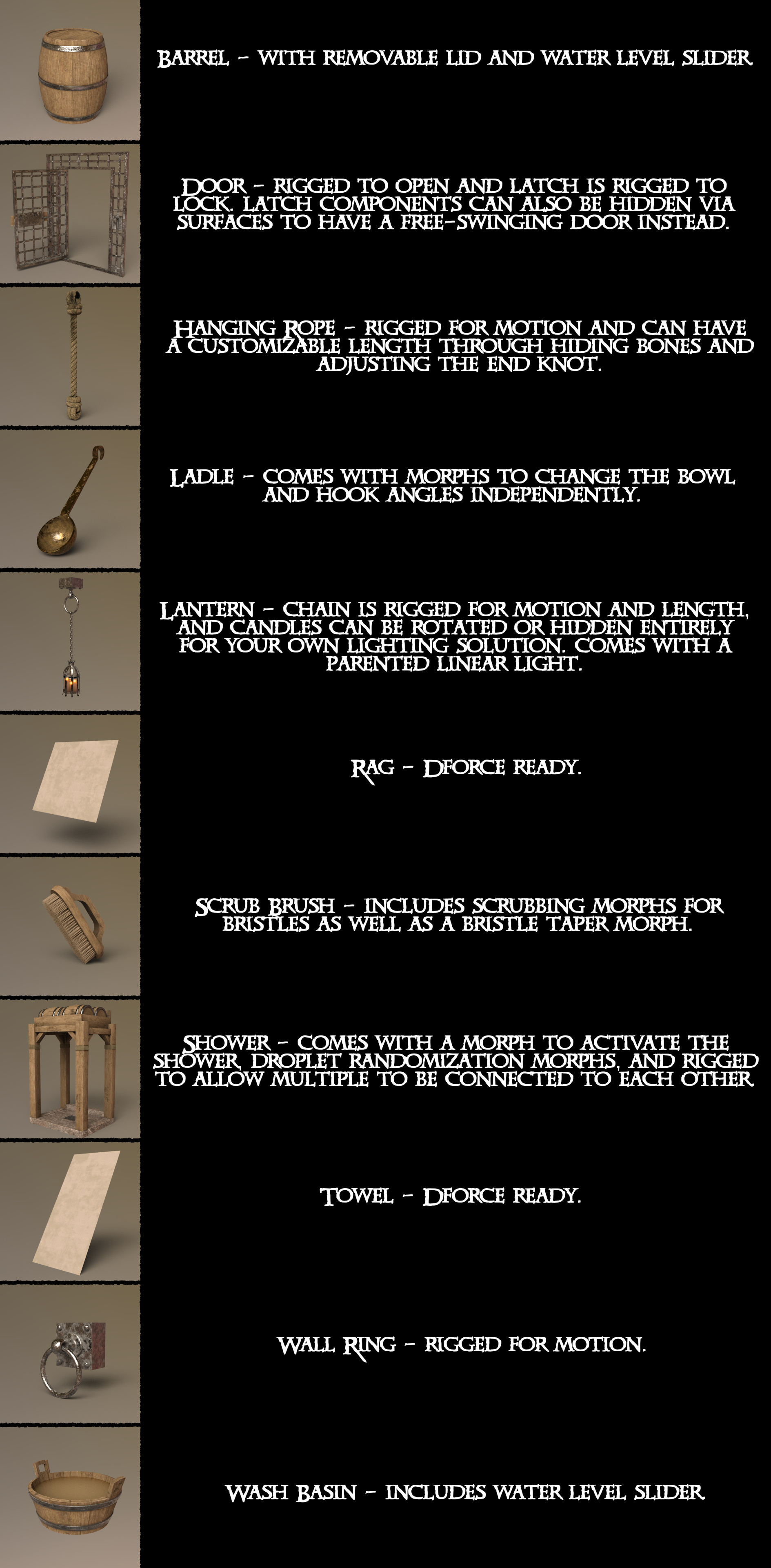 Medieval Prison Shower Environment for DAZ Studio Daz Content