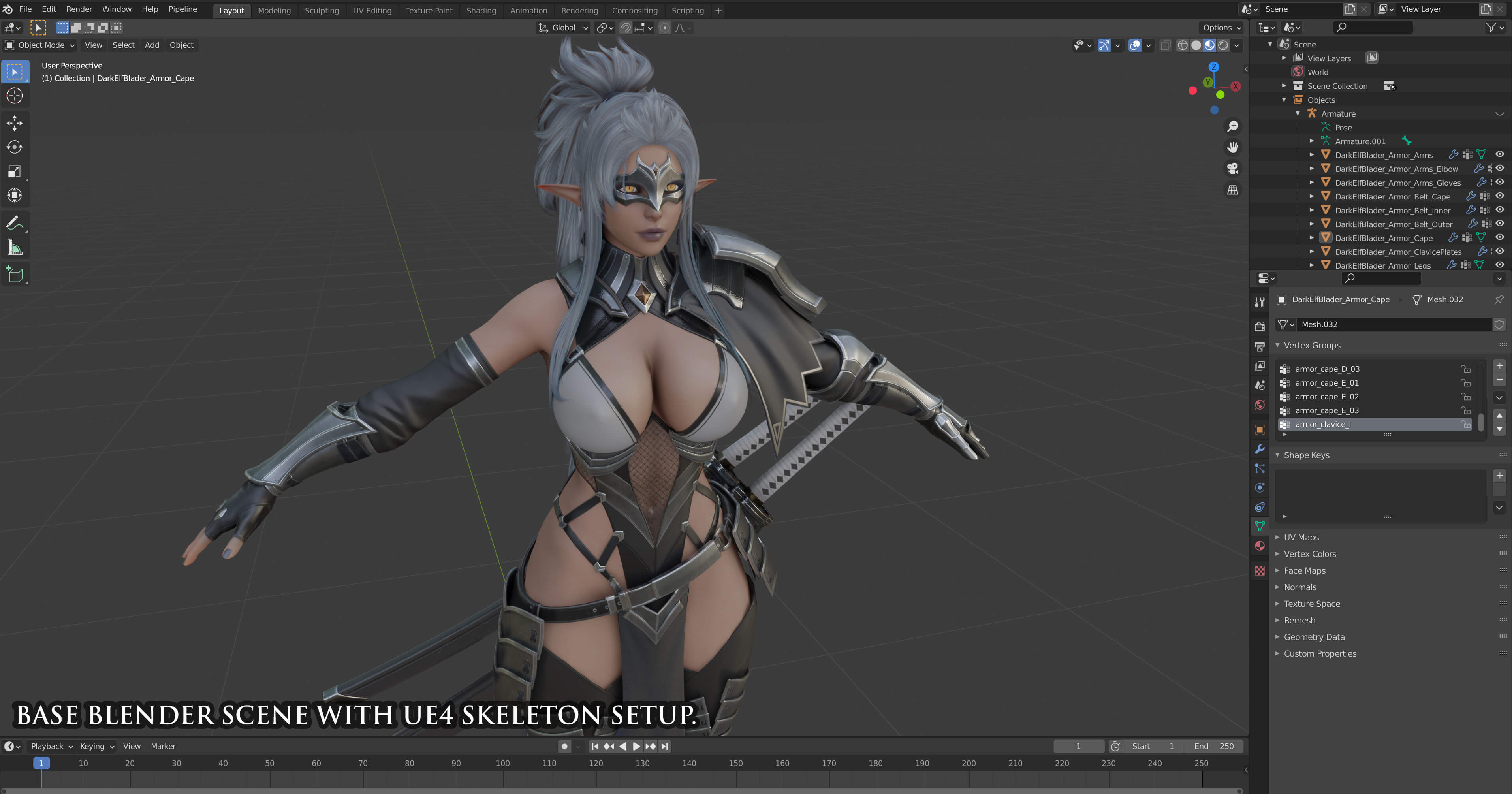 Dark Elf Blader 3D Model