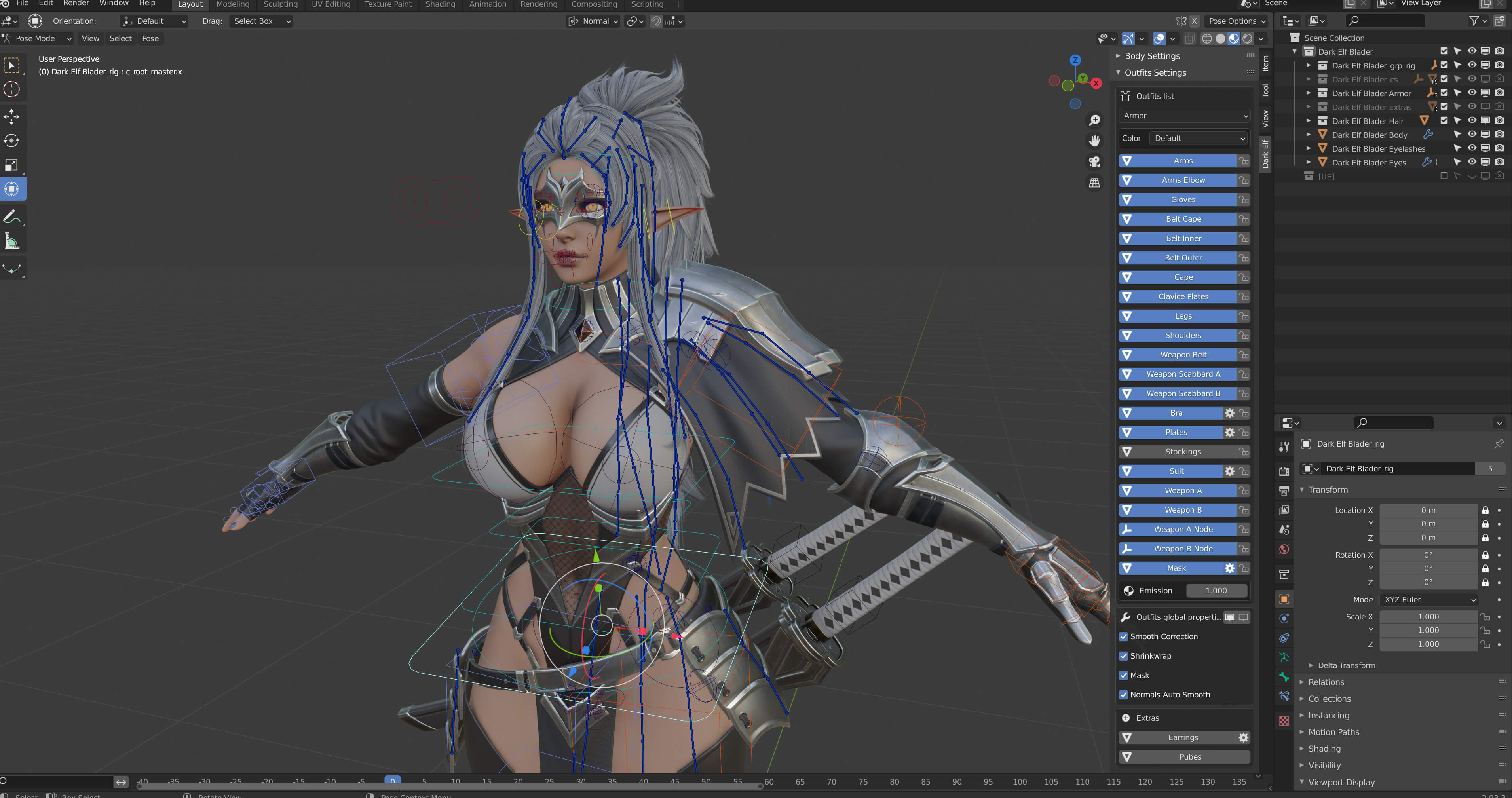 Dark Elf Blader 3D Model