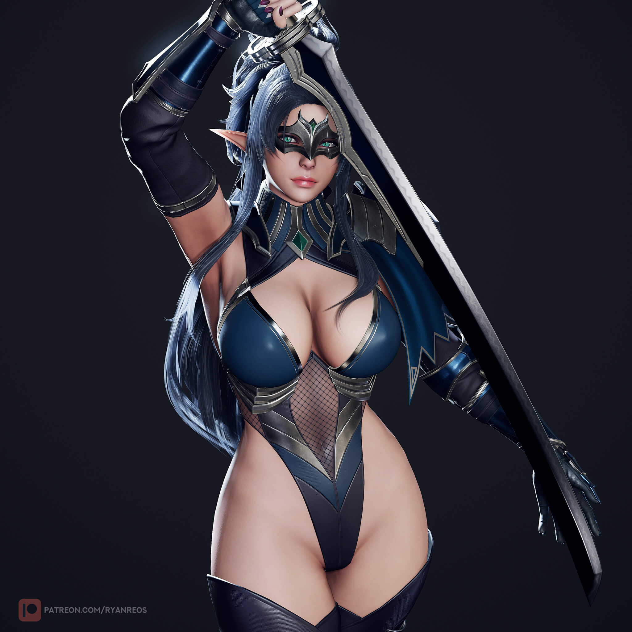 Dark Elf Blader 3D Model
