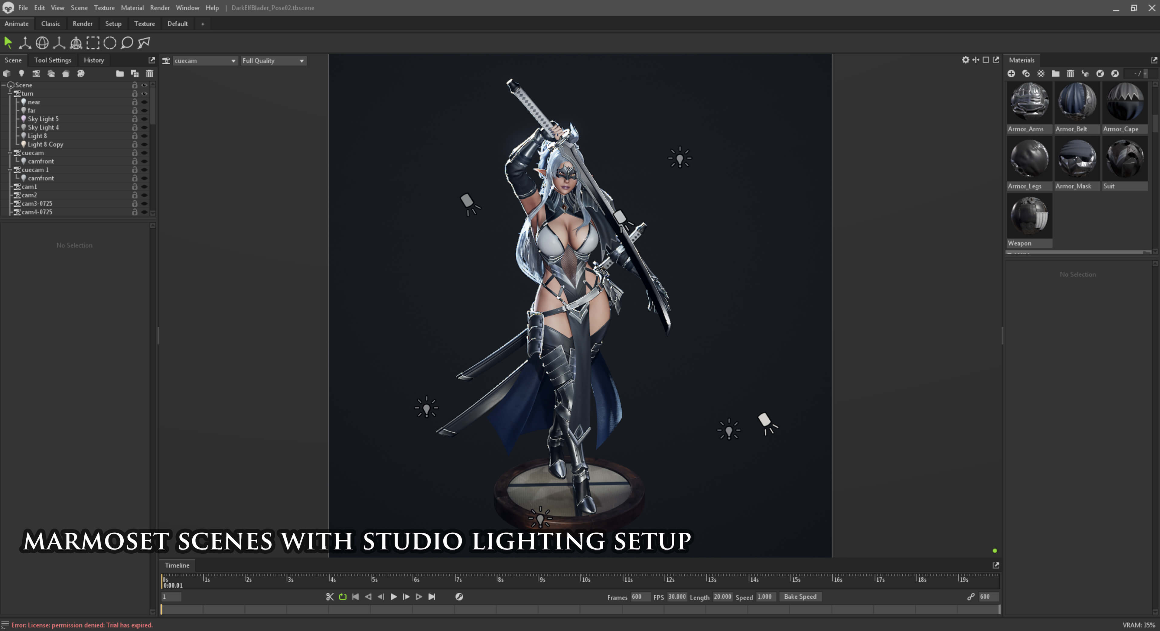 Dark Elf Blader 3D Model