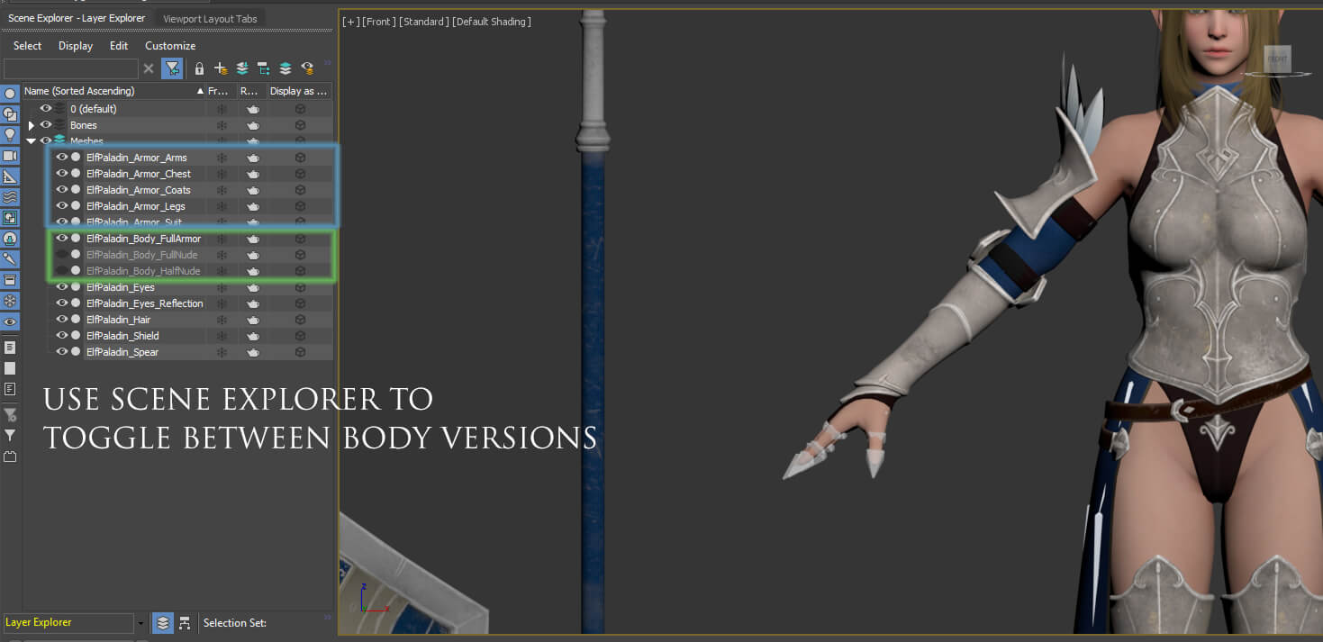 Elf Paladin Blend 3D Model