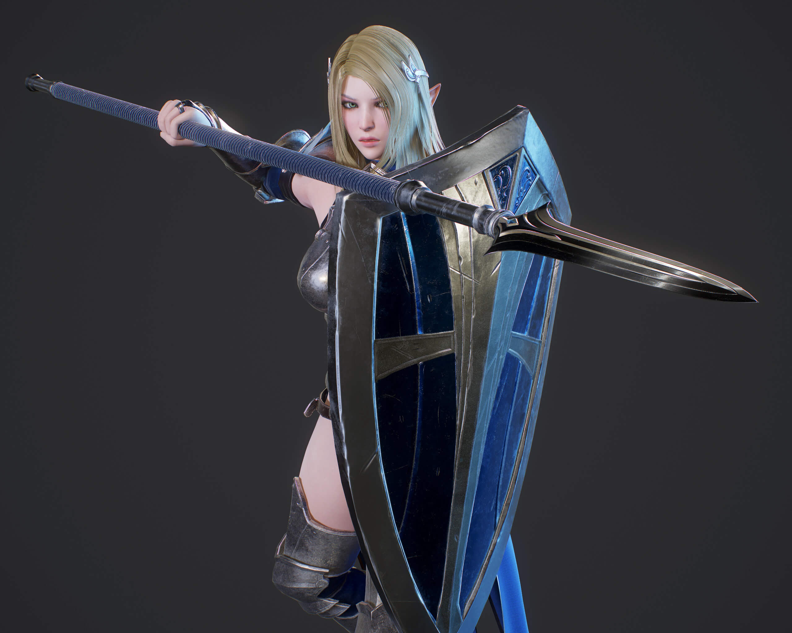 Elf Paladin Blend 3D Model
