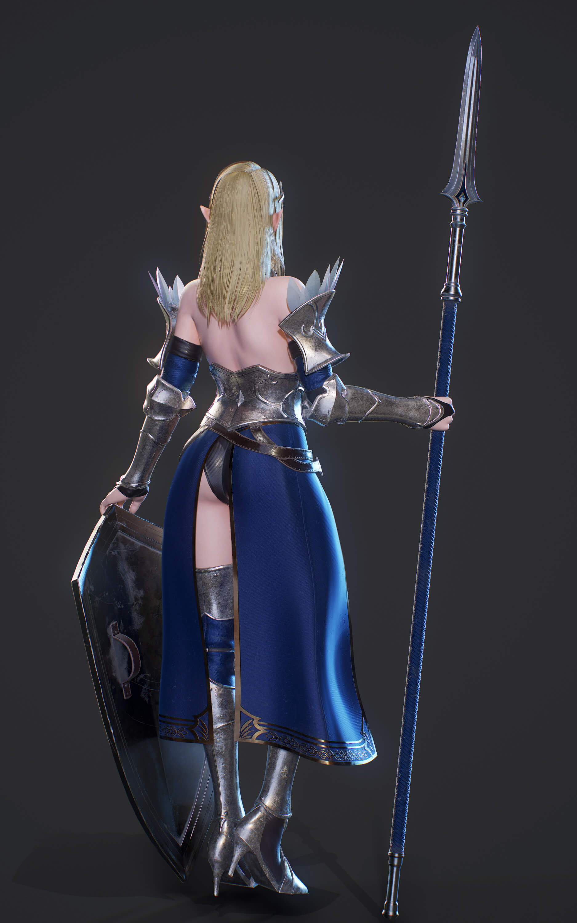 Elf Paladin Blend 3D Model