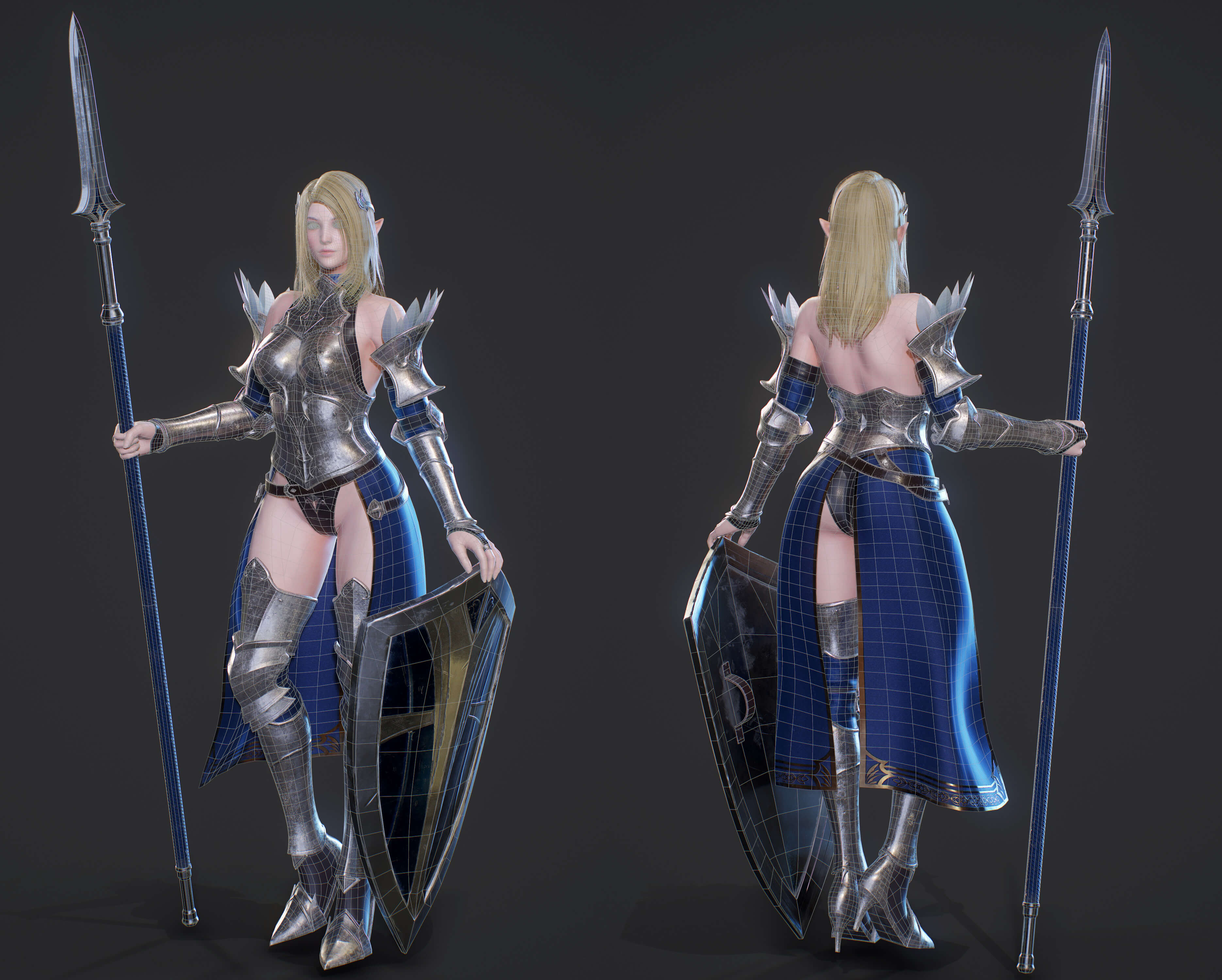 Elf Paladin Blend 3D Model