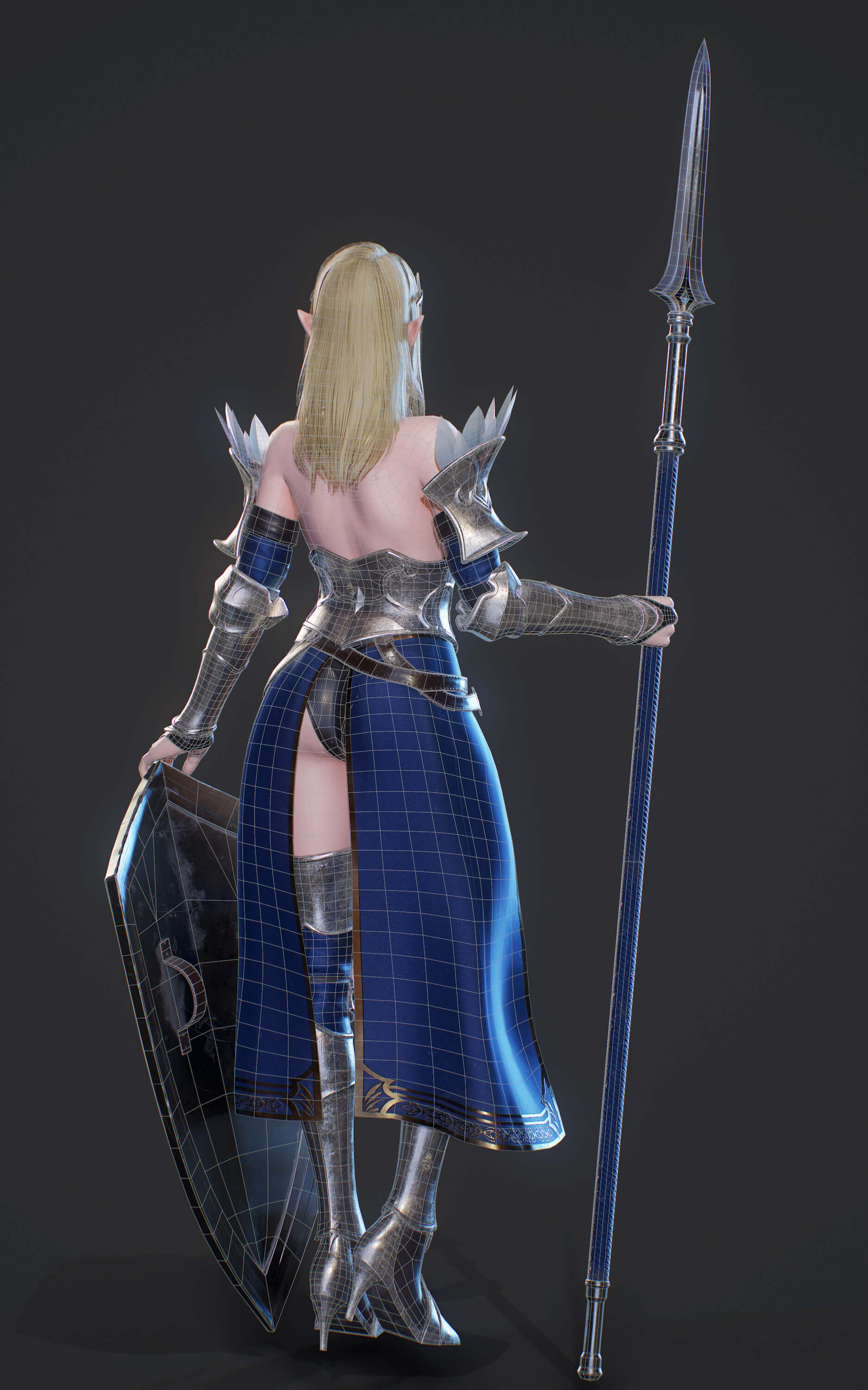 Elf Paladin Blend 3D Model