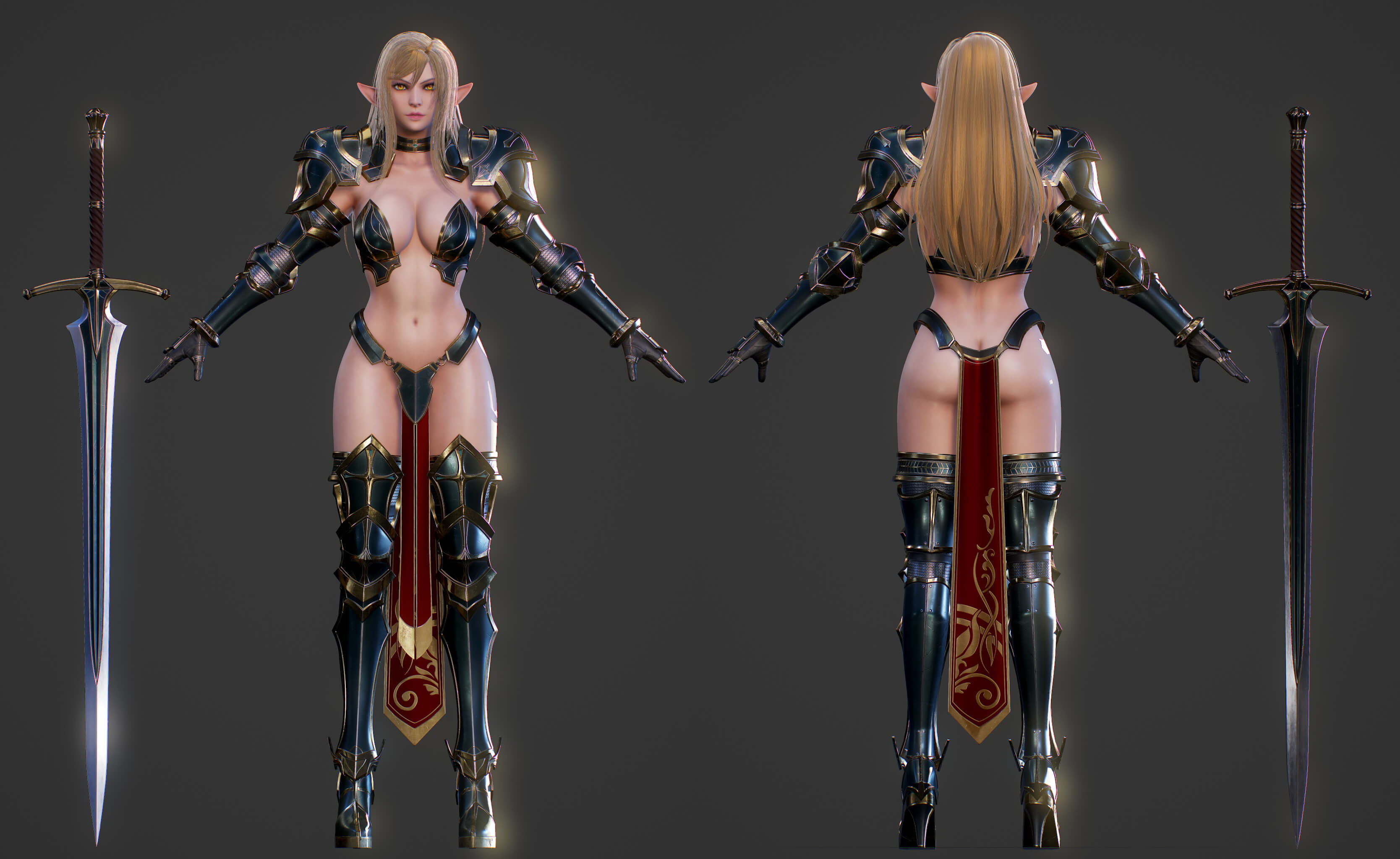 Elf Swordmaster Blend 3D Model