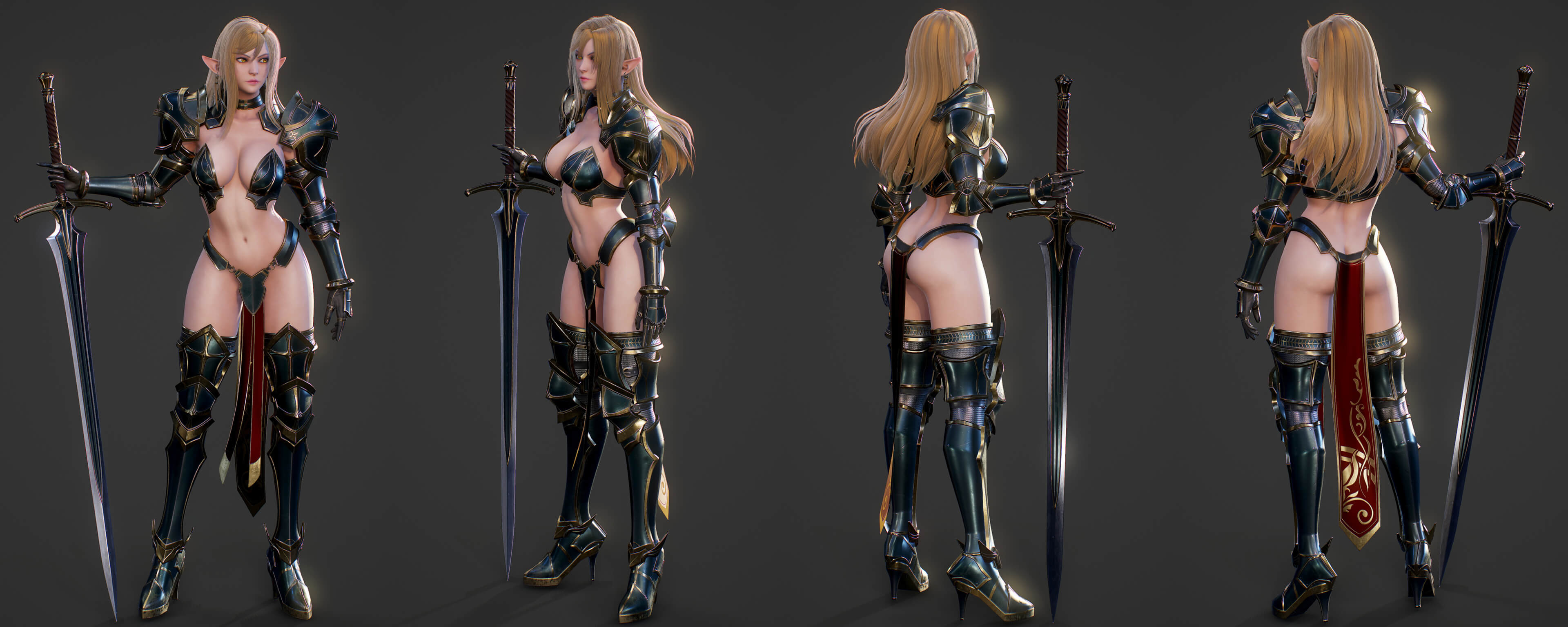 Elf Swordmaster Blend 3D Model