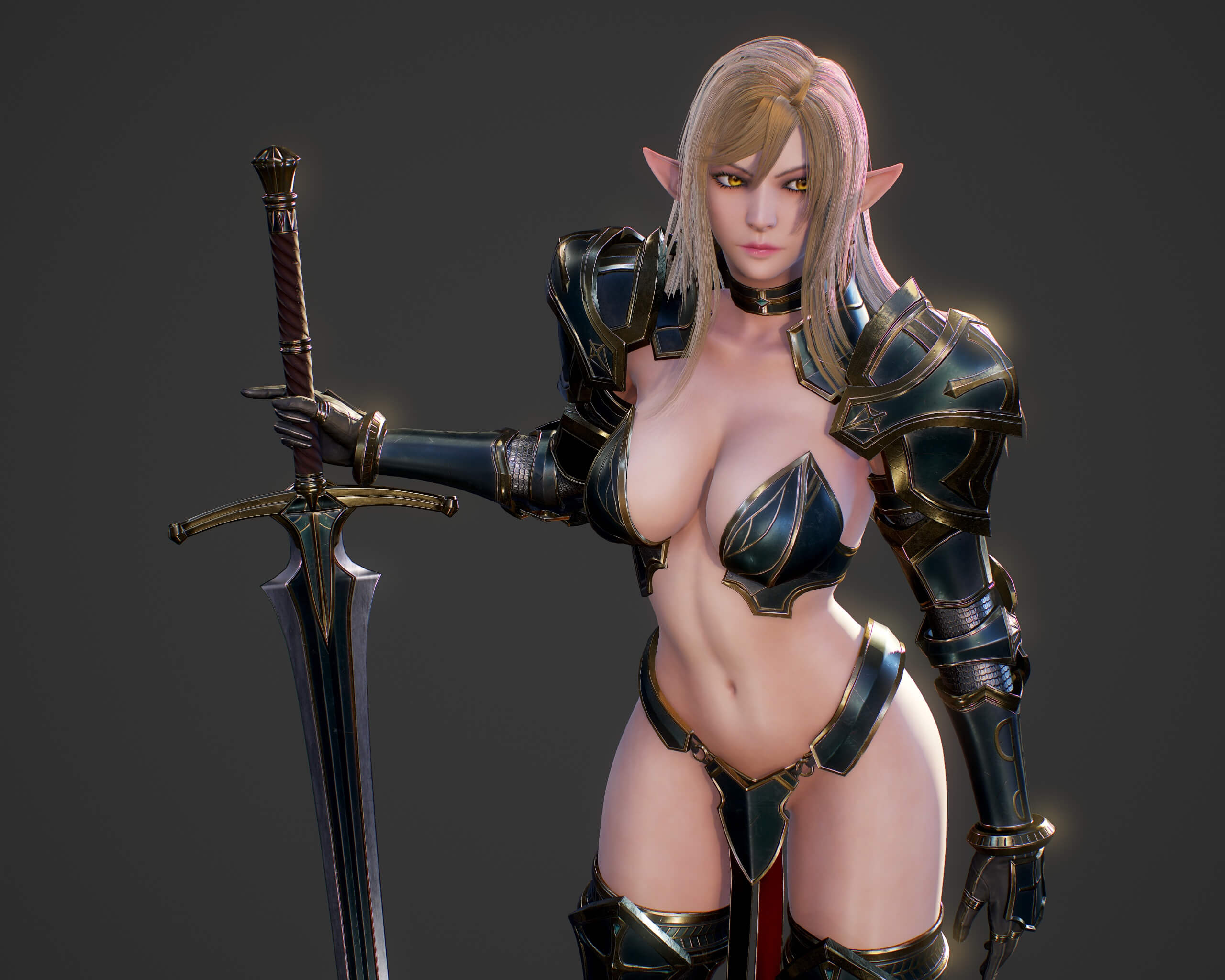 Elf Swordmaster Blend 3D Model