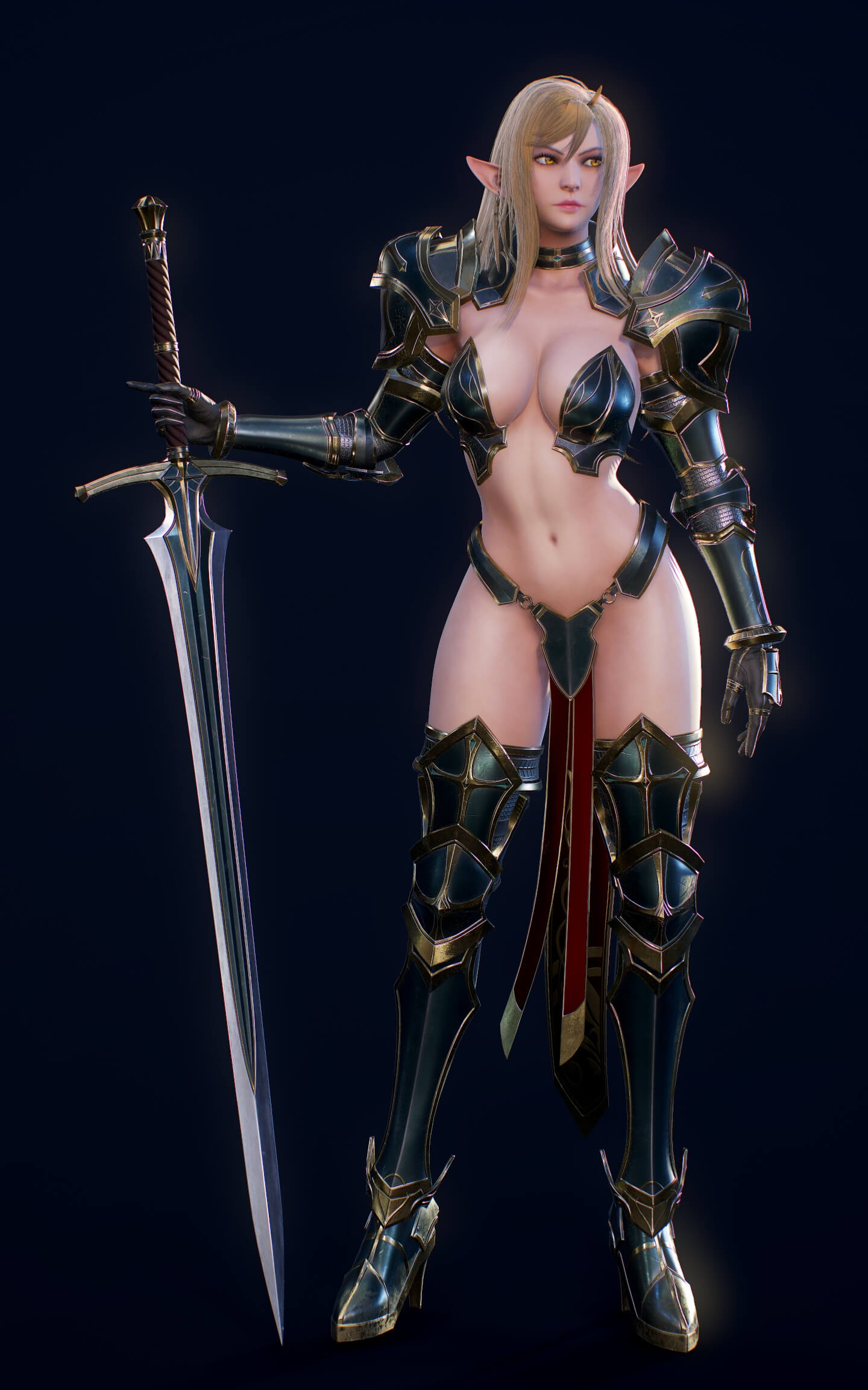 Elf Swordmaster Blend 3D Model
