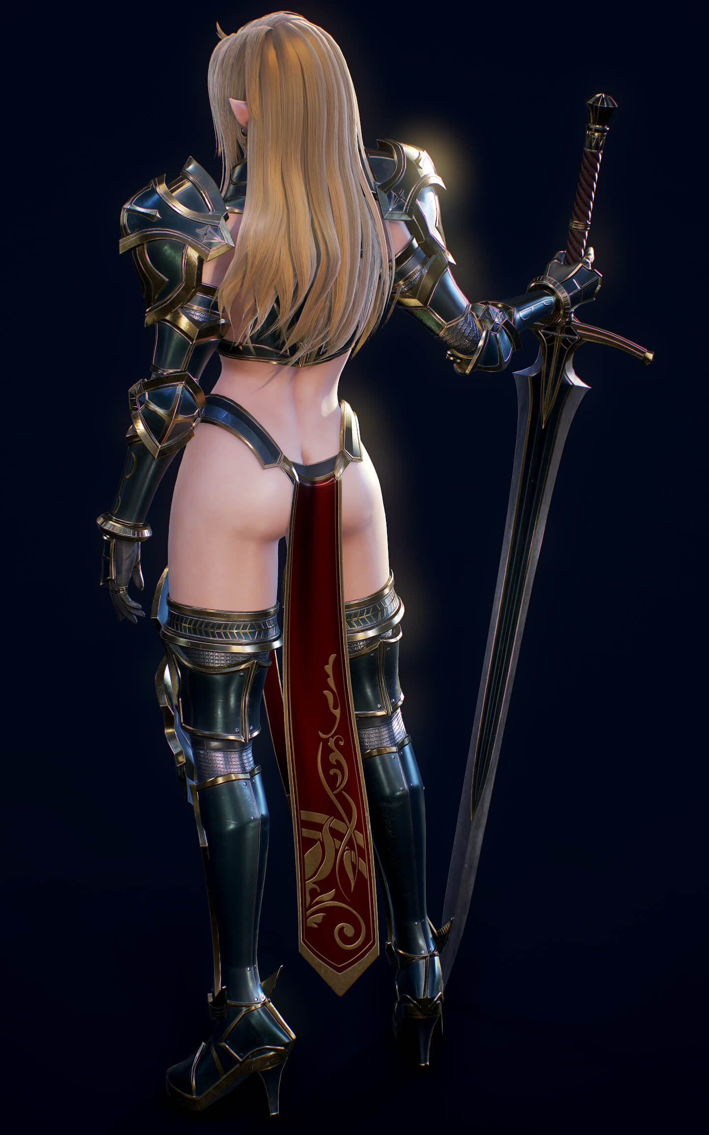 Elf Swordmaster Blend 3D Model
