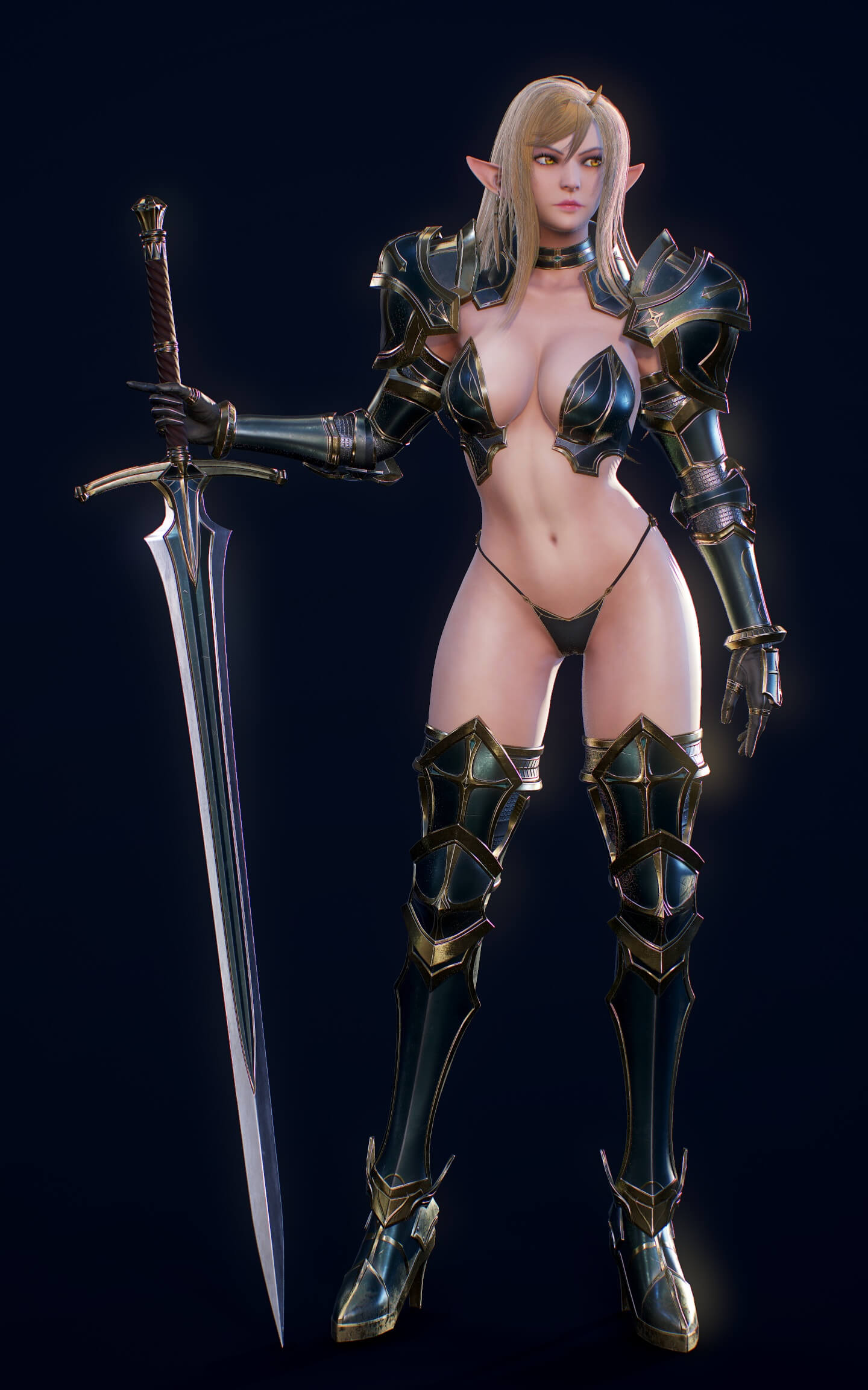 Elf Swordmaster Blend 3D Model
