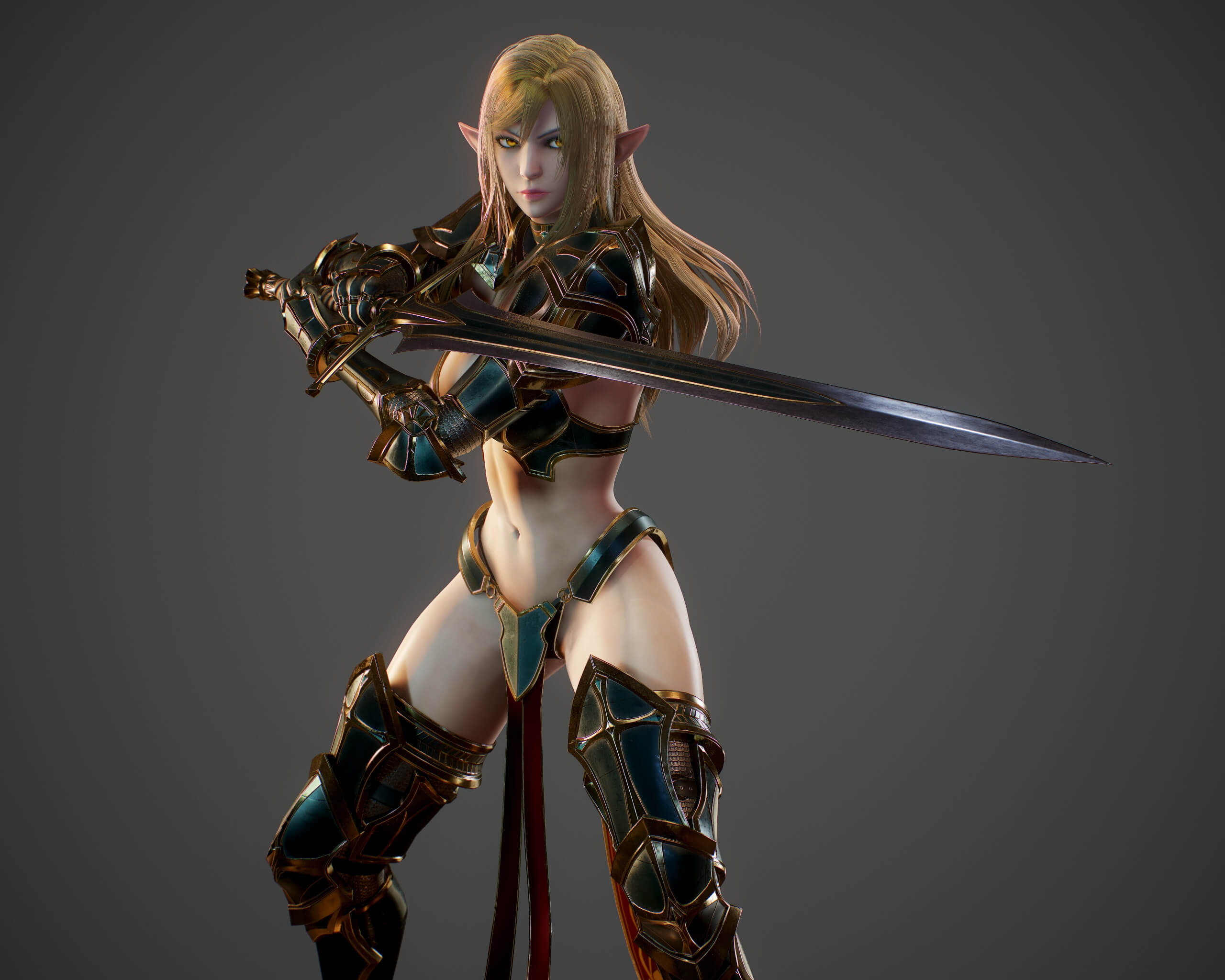 Elf Swordmaster Blend 3D Model