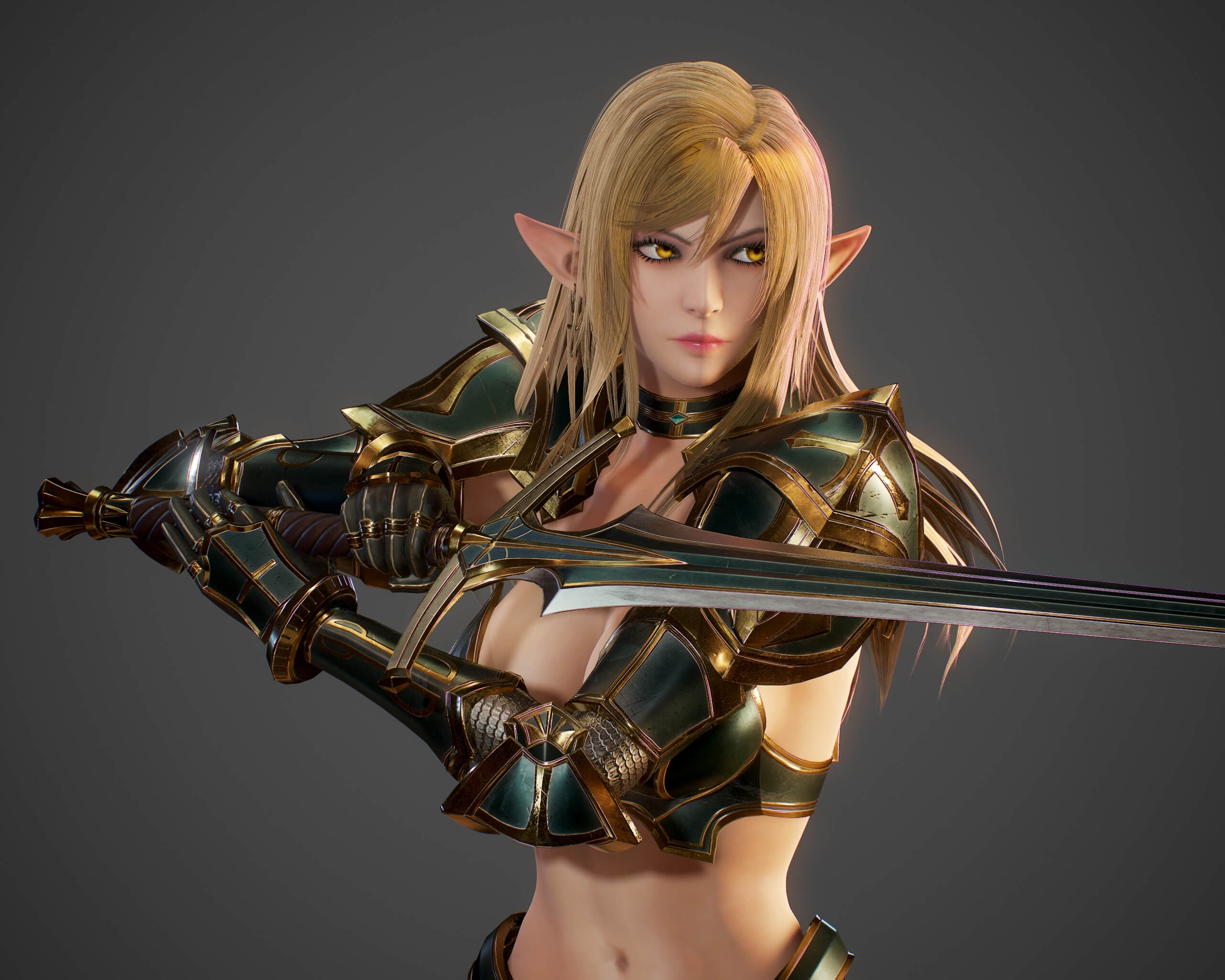 Elf Swordmaster Blend 3D Model