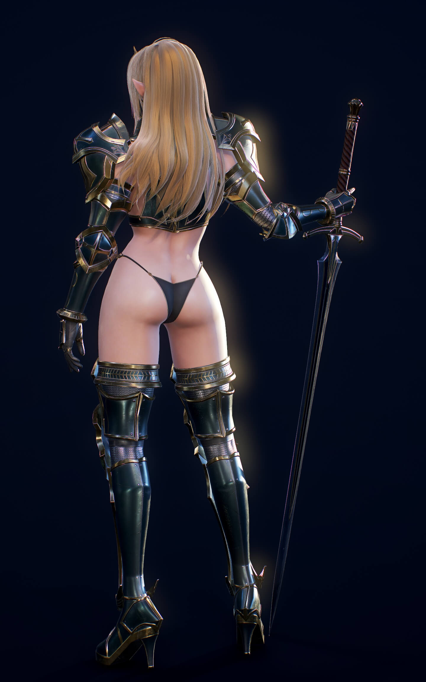 Elf Swordmaster Blend 3D Model