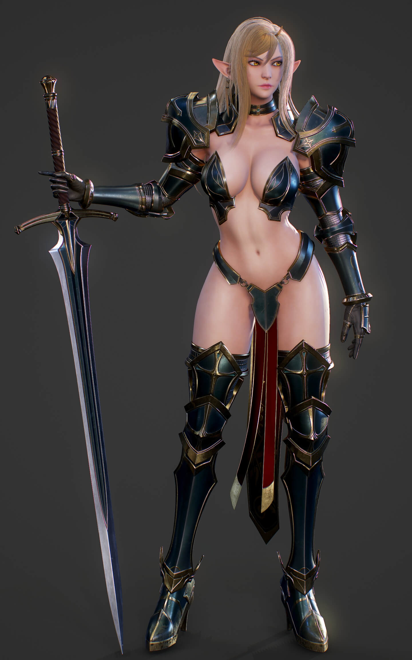 Elf Swordmaster Blend 3D Model