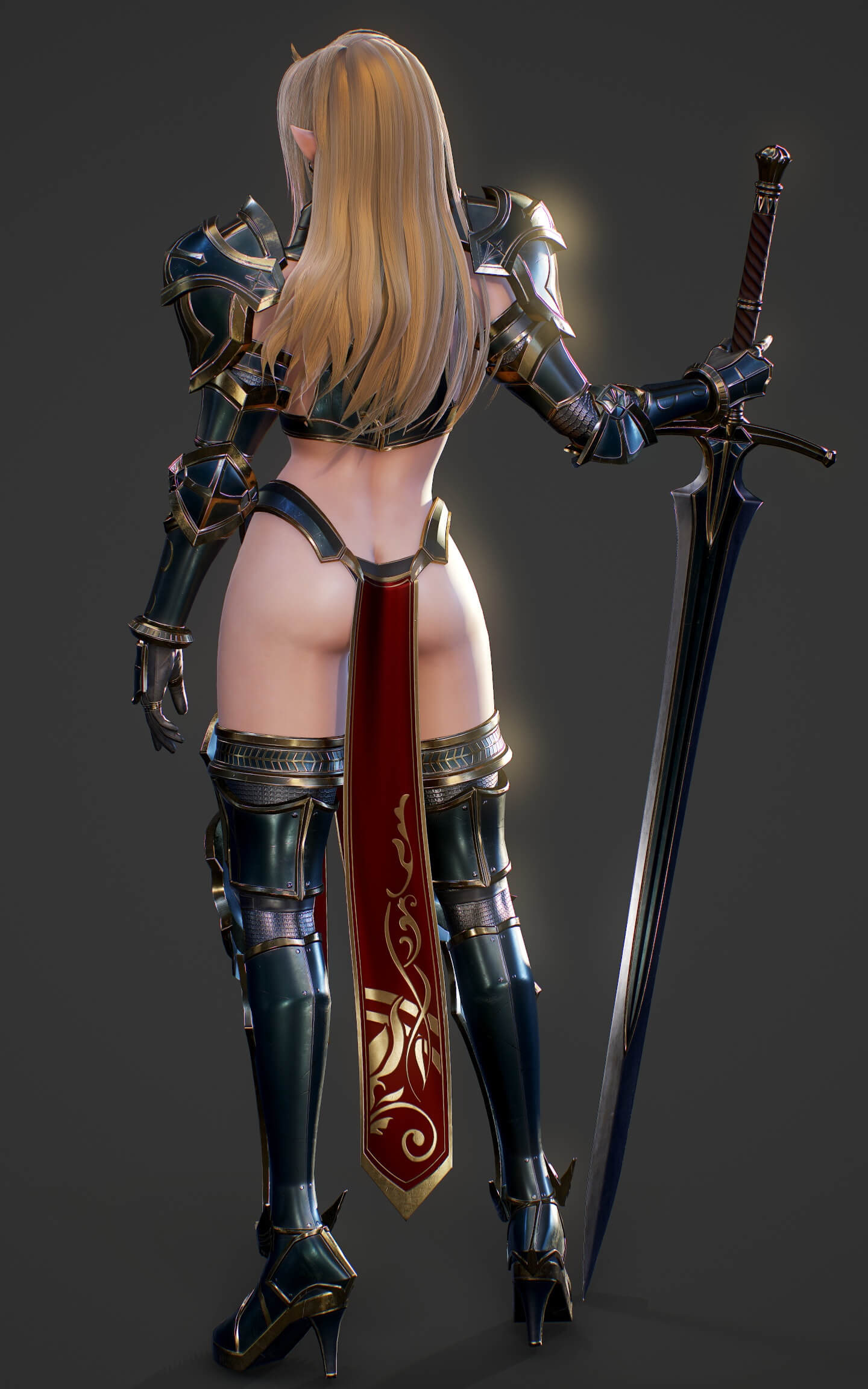 Elf Swordmaster Blend 3D Model