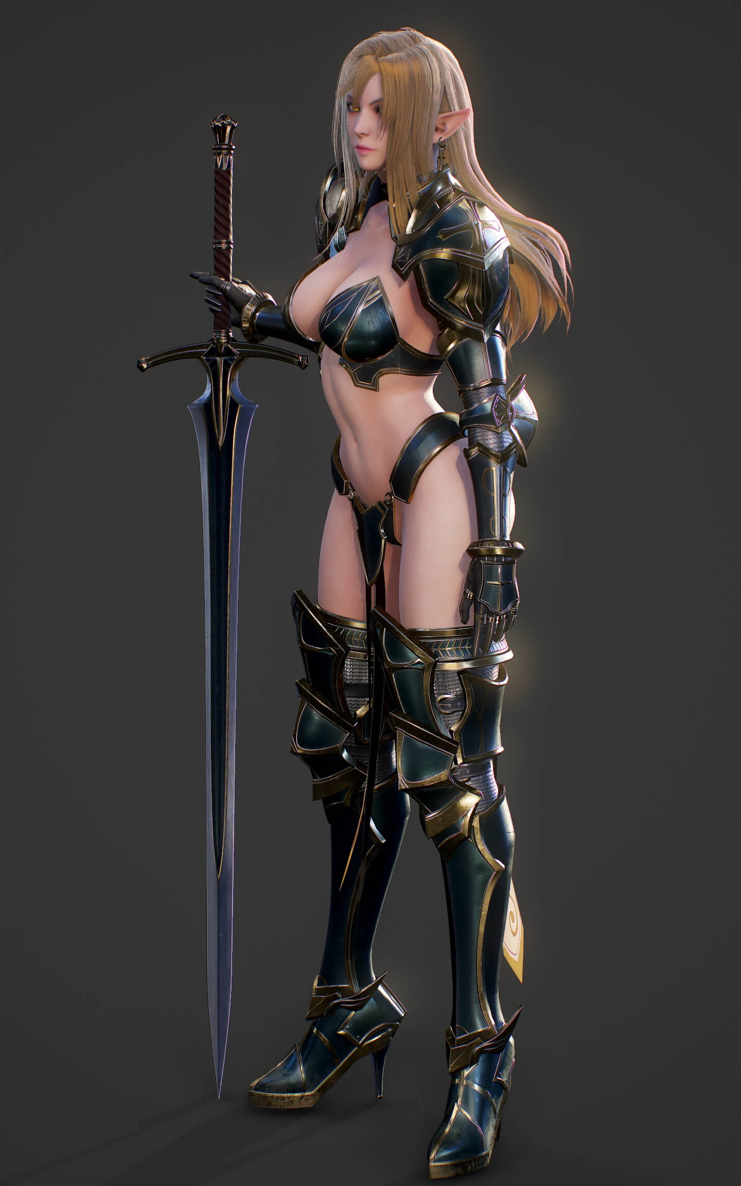 Elf Swordmaster Blend 3D Model