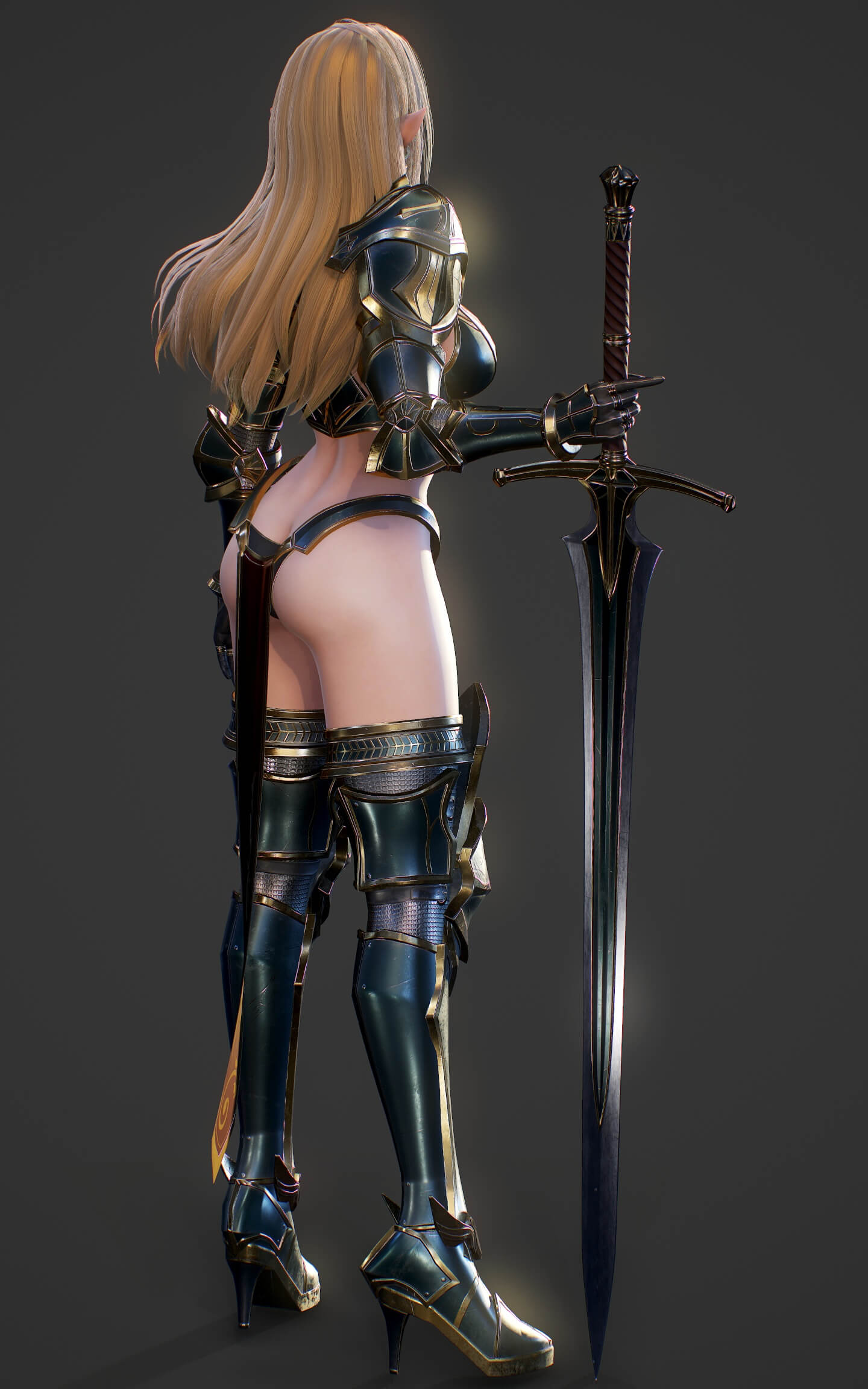Elf Swordmaster Blend 3D Model