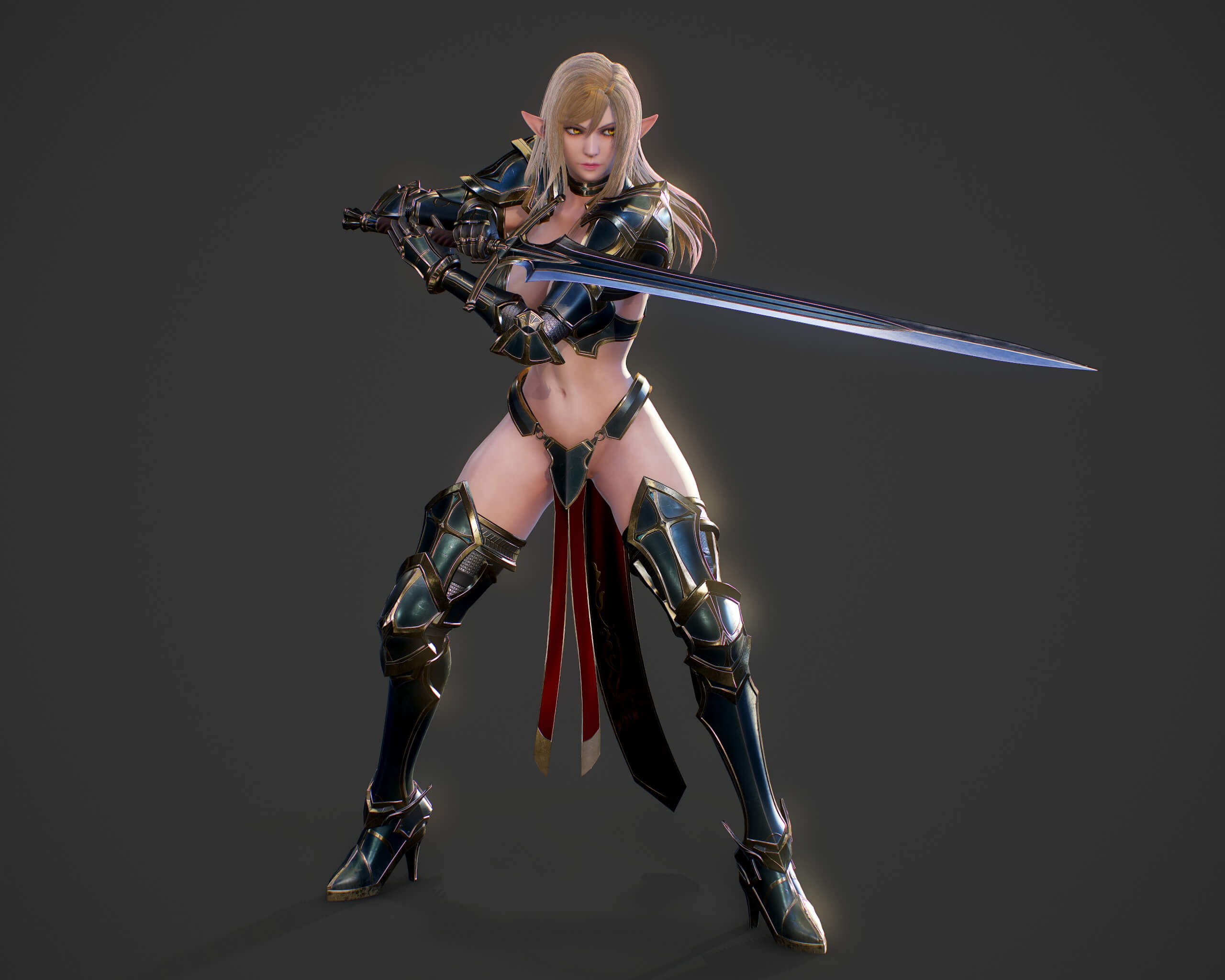Elf Swordmaster Blend 3D Model