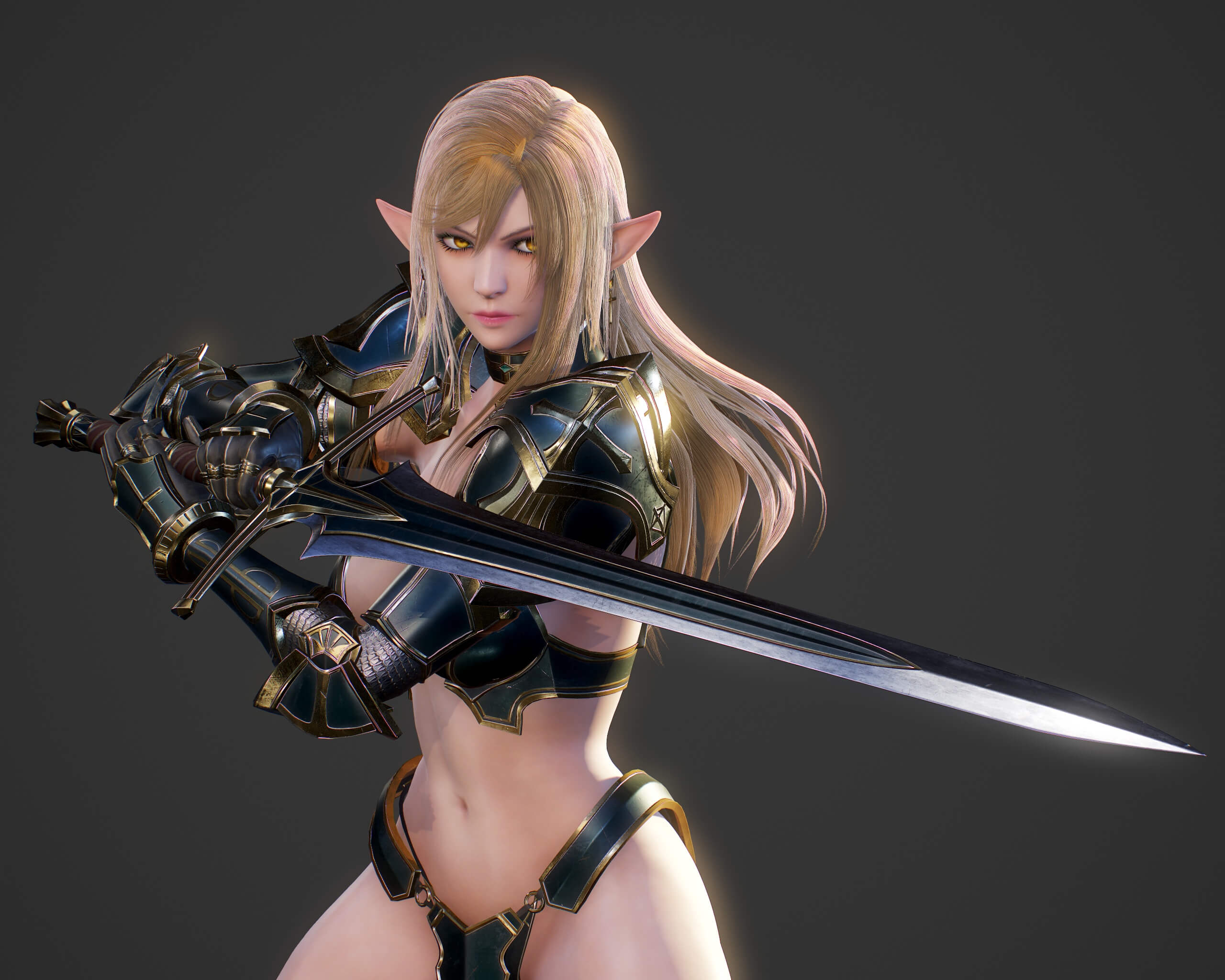 Elf Swordmaster Blend 3D Model