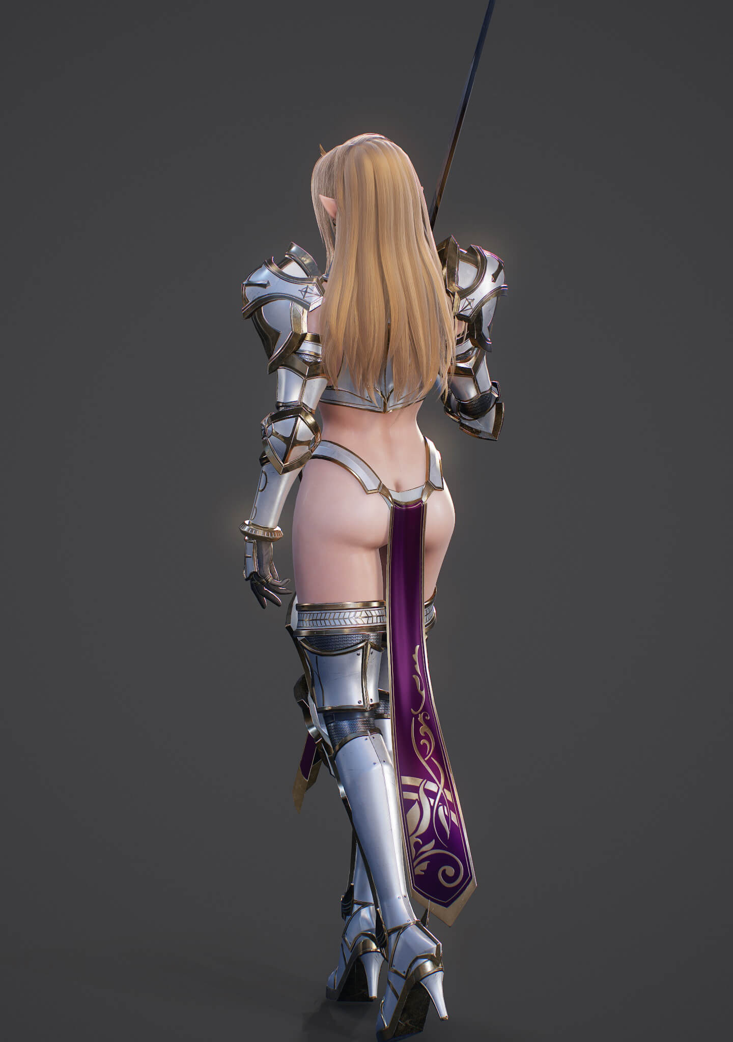 Elf Swordmaster Blend 3D Model
