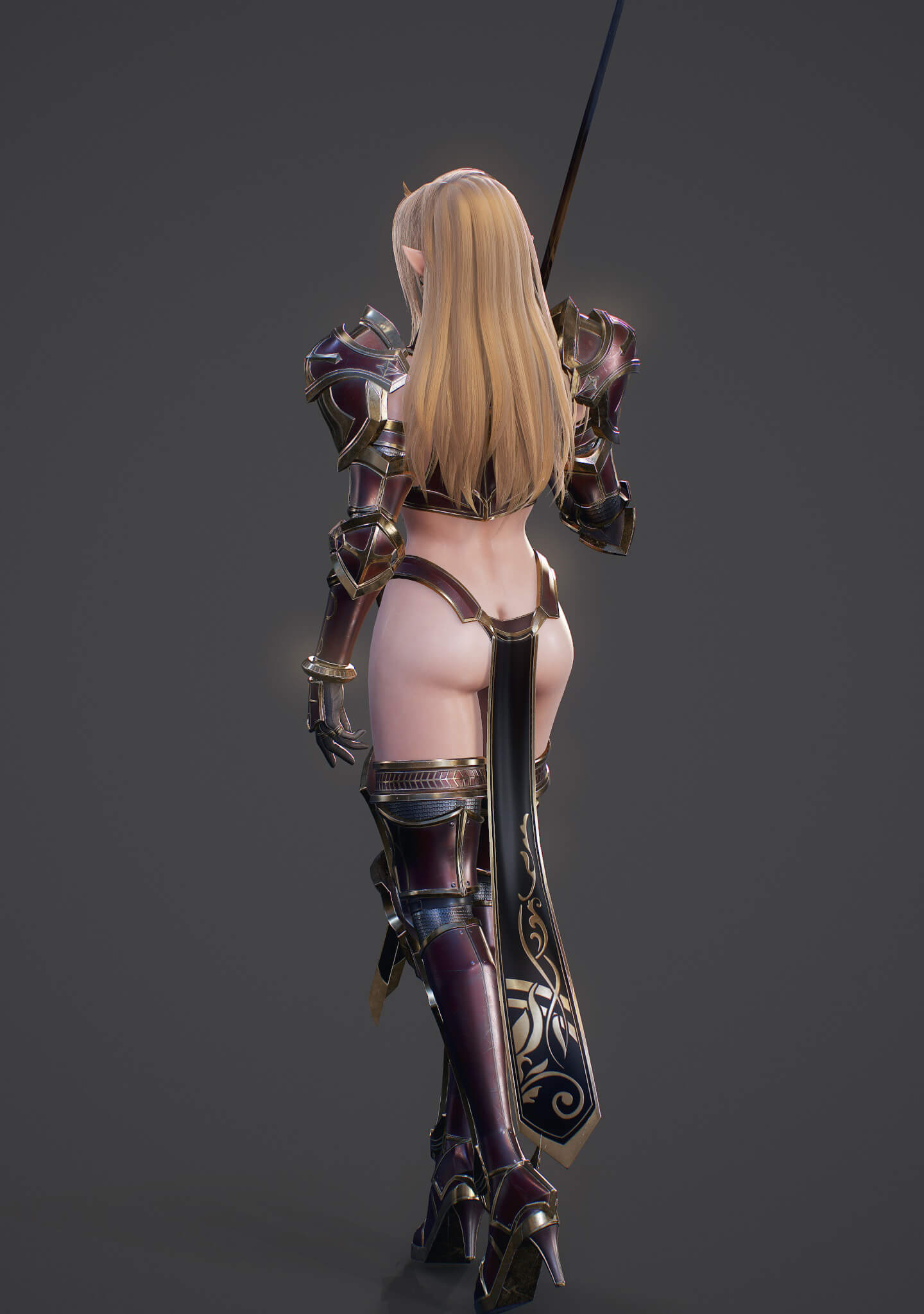 Elf Swordmaster Blend 3D Model