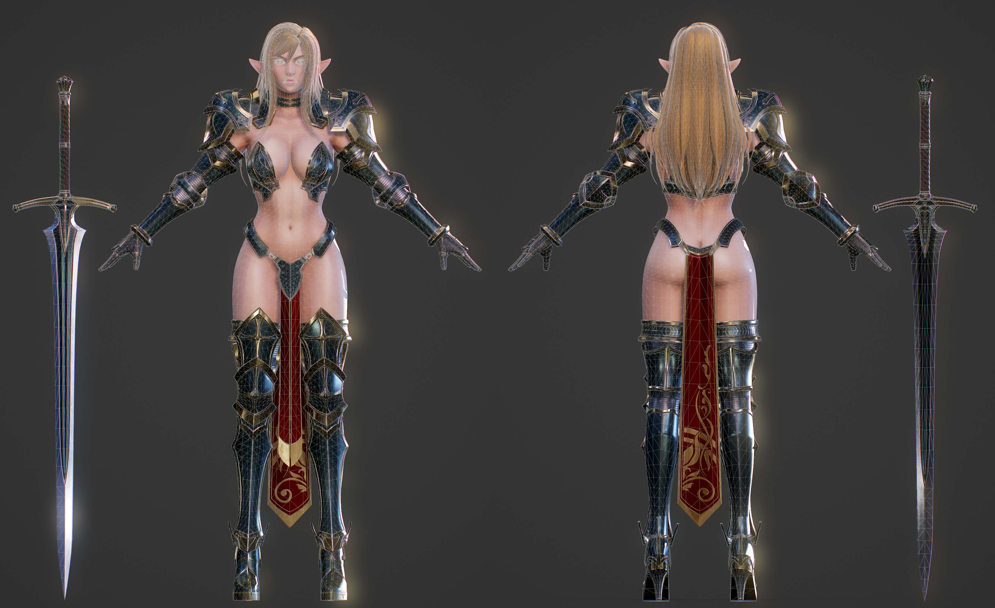 Elf Swordmaster Blend 3D Model