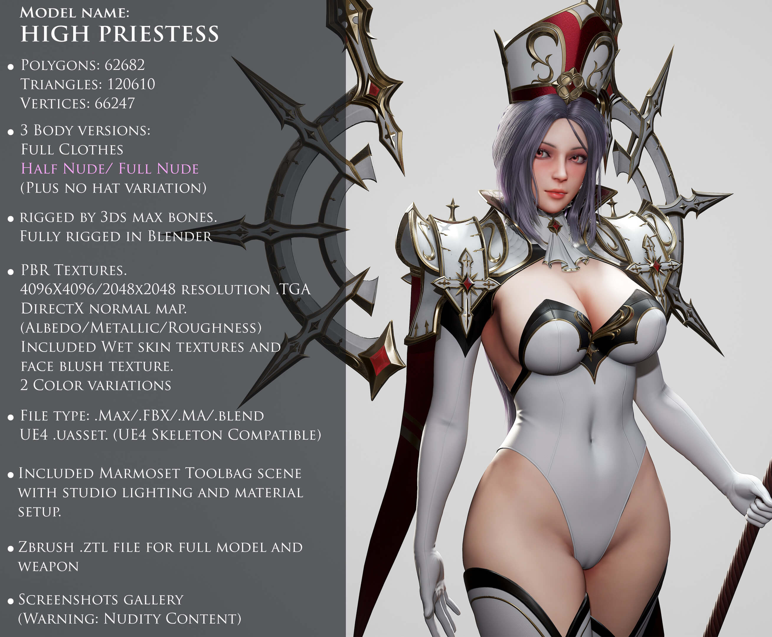 High Priestess 3D Model