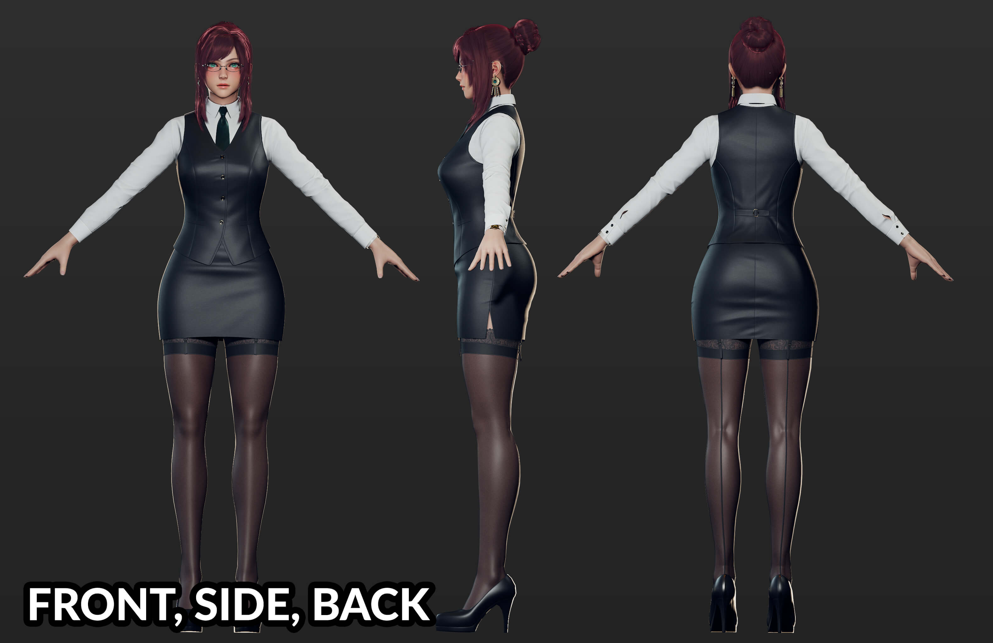 Primrose Office Lady - Game Ready 3D Model
