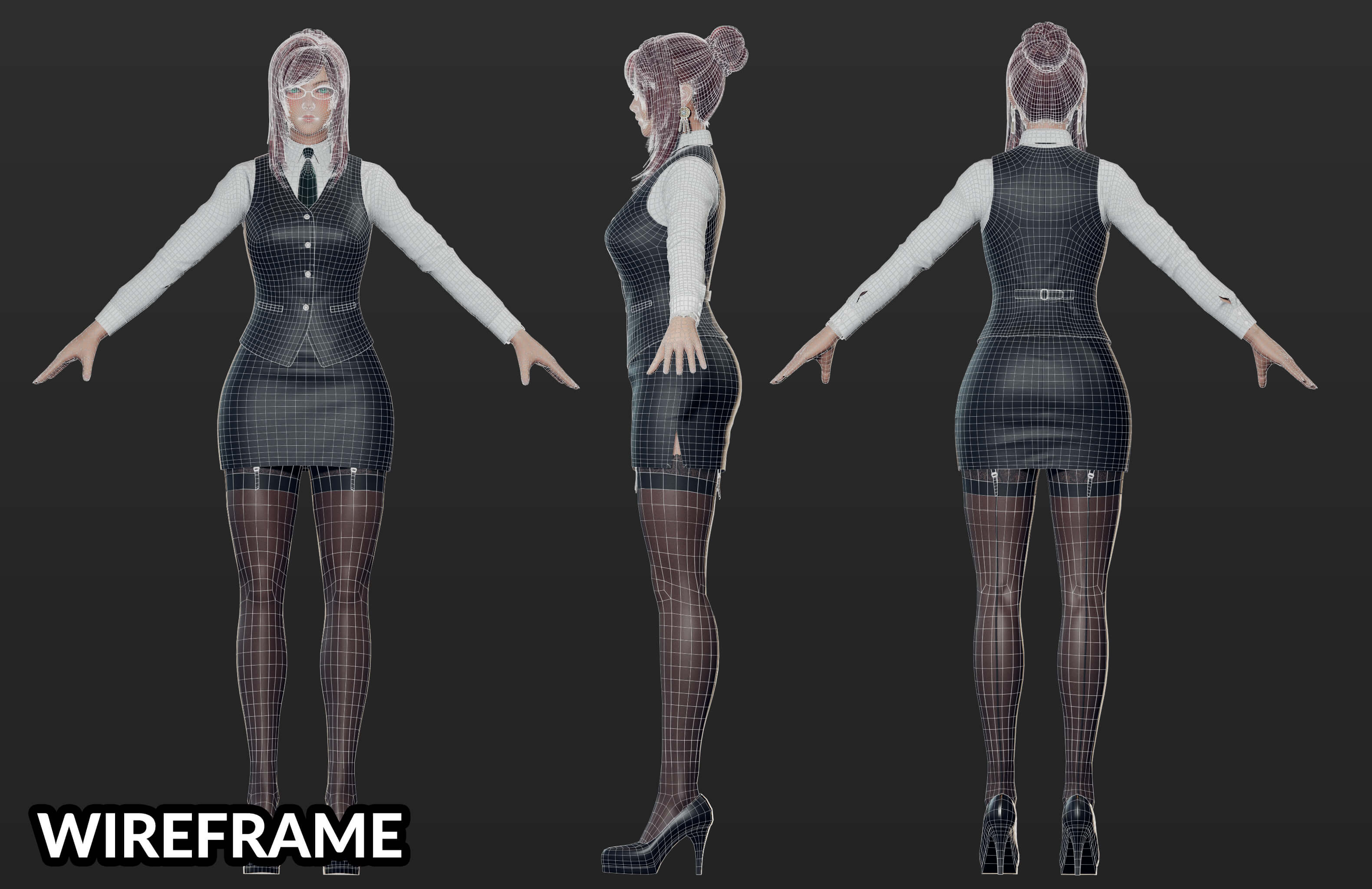 Primrose Office Lady - Game Ready 3D Model