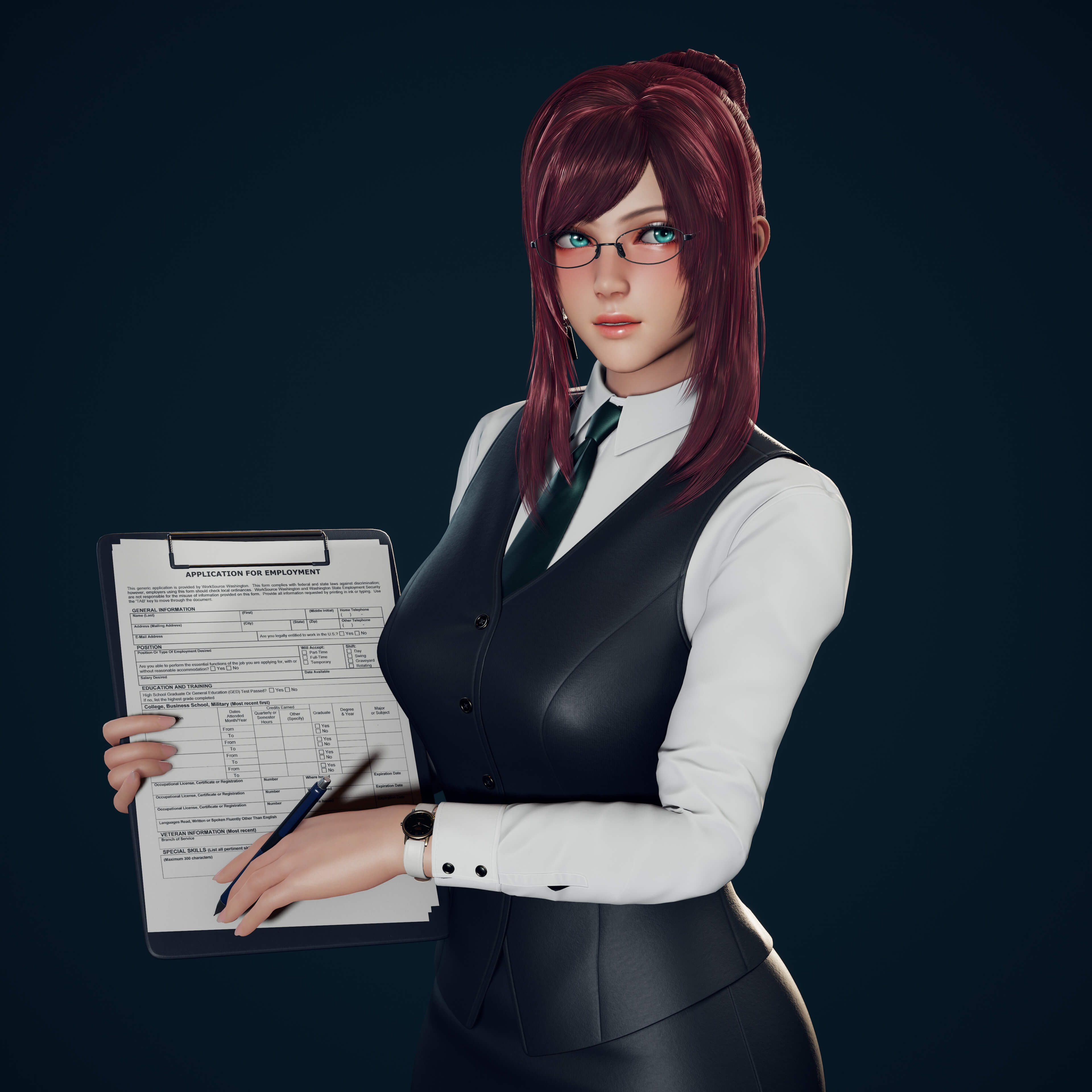 Primrose Office Lady - Game Ready 3D Model