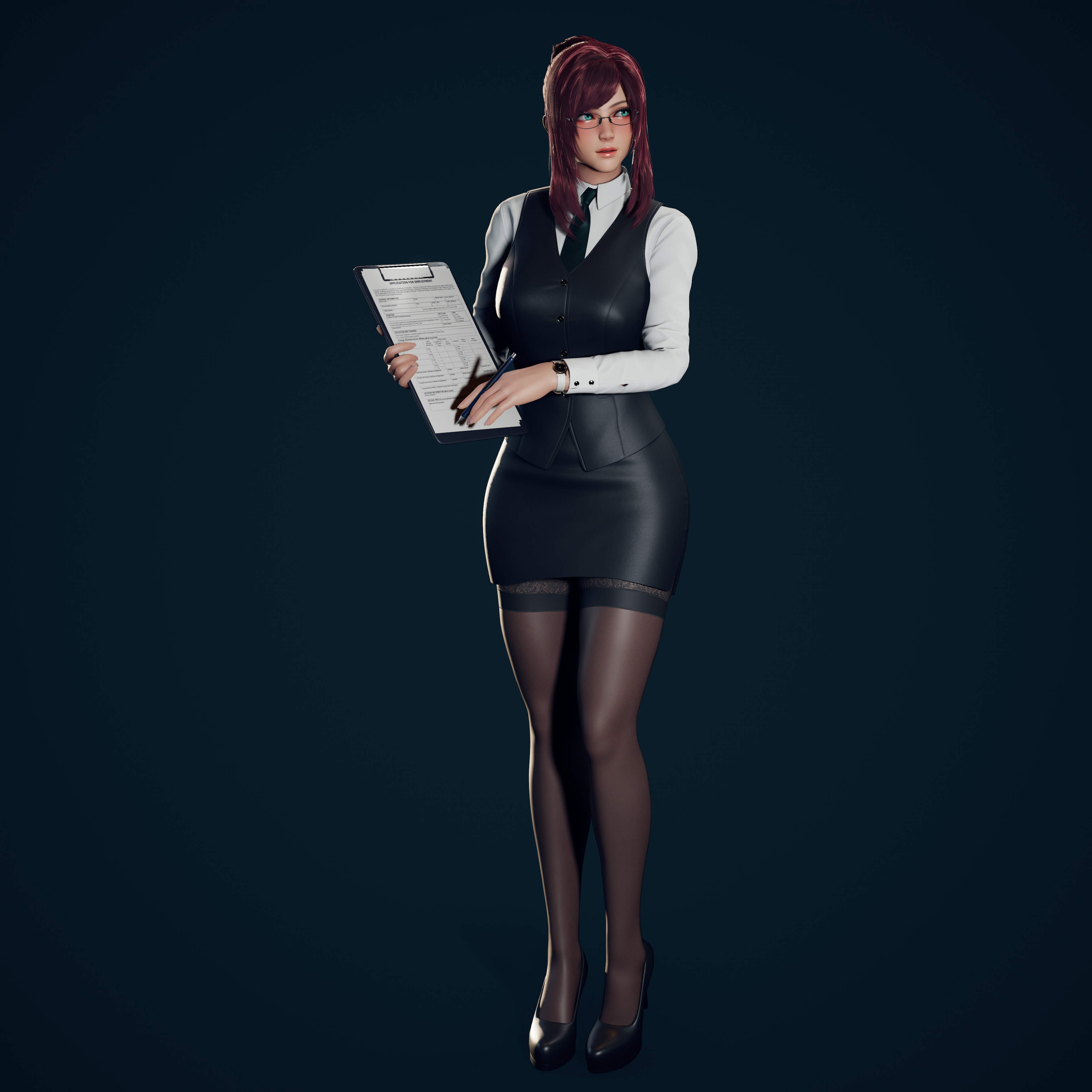 Primrose Office Lady - Game Ready 3D Model