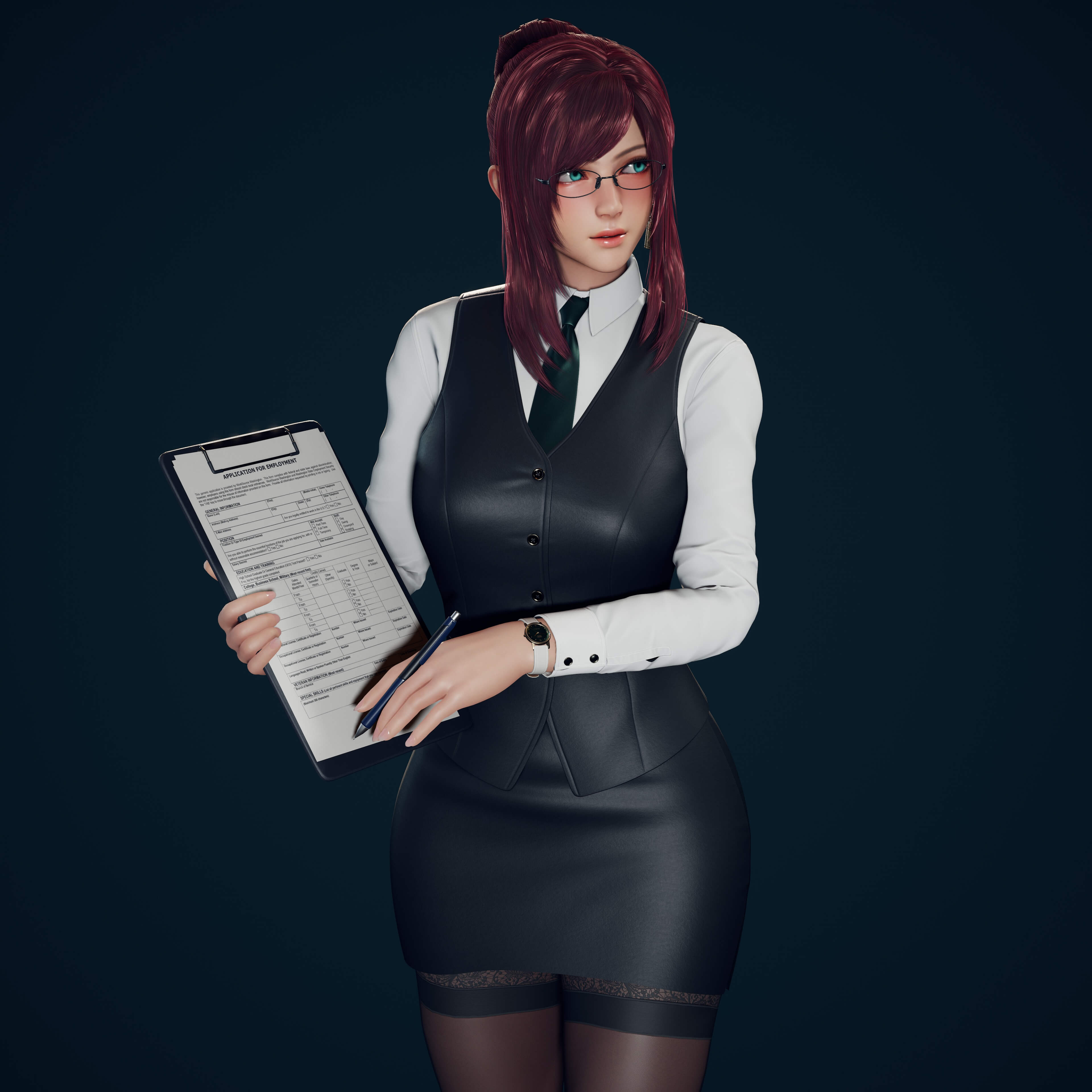 Primrose Office Lady - Game Ready 3D Model