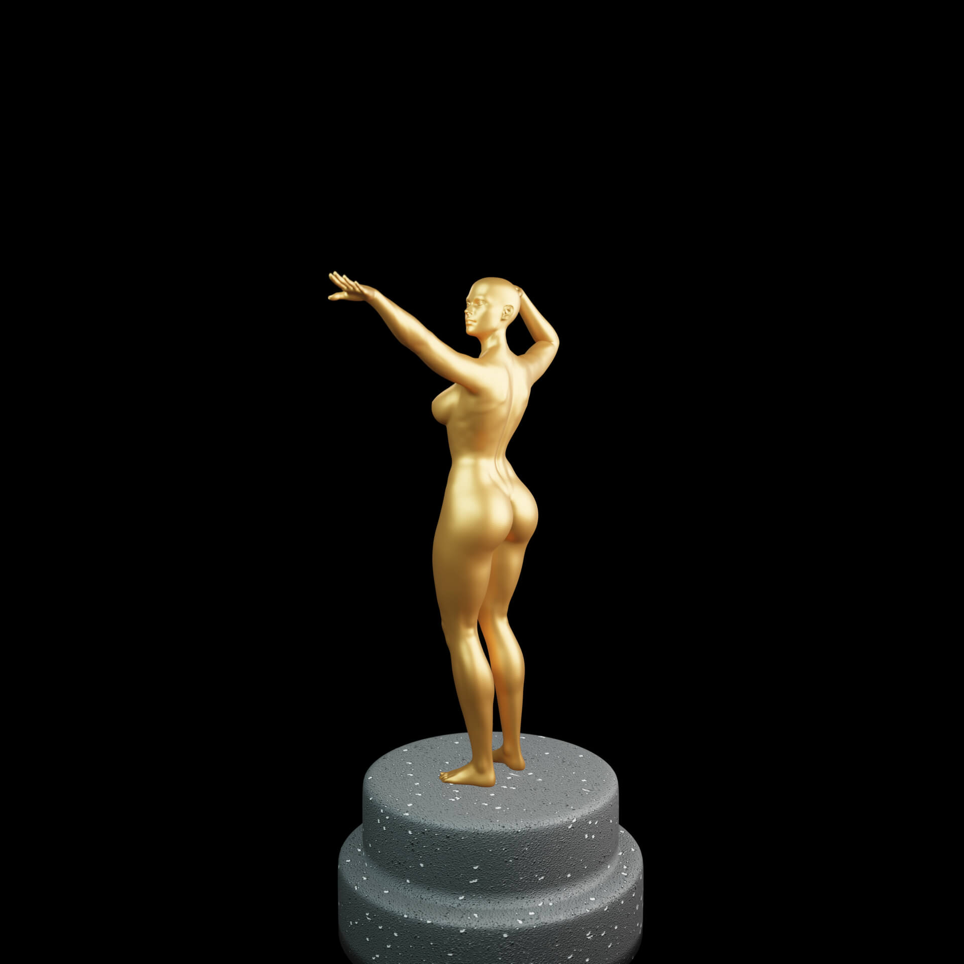 Female Bronze Statue - 3D Model by Stangil44