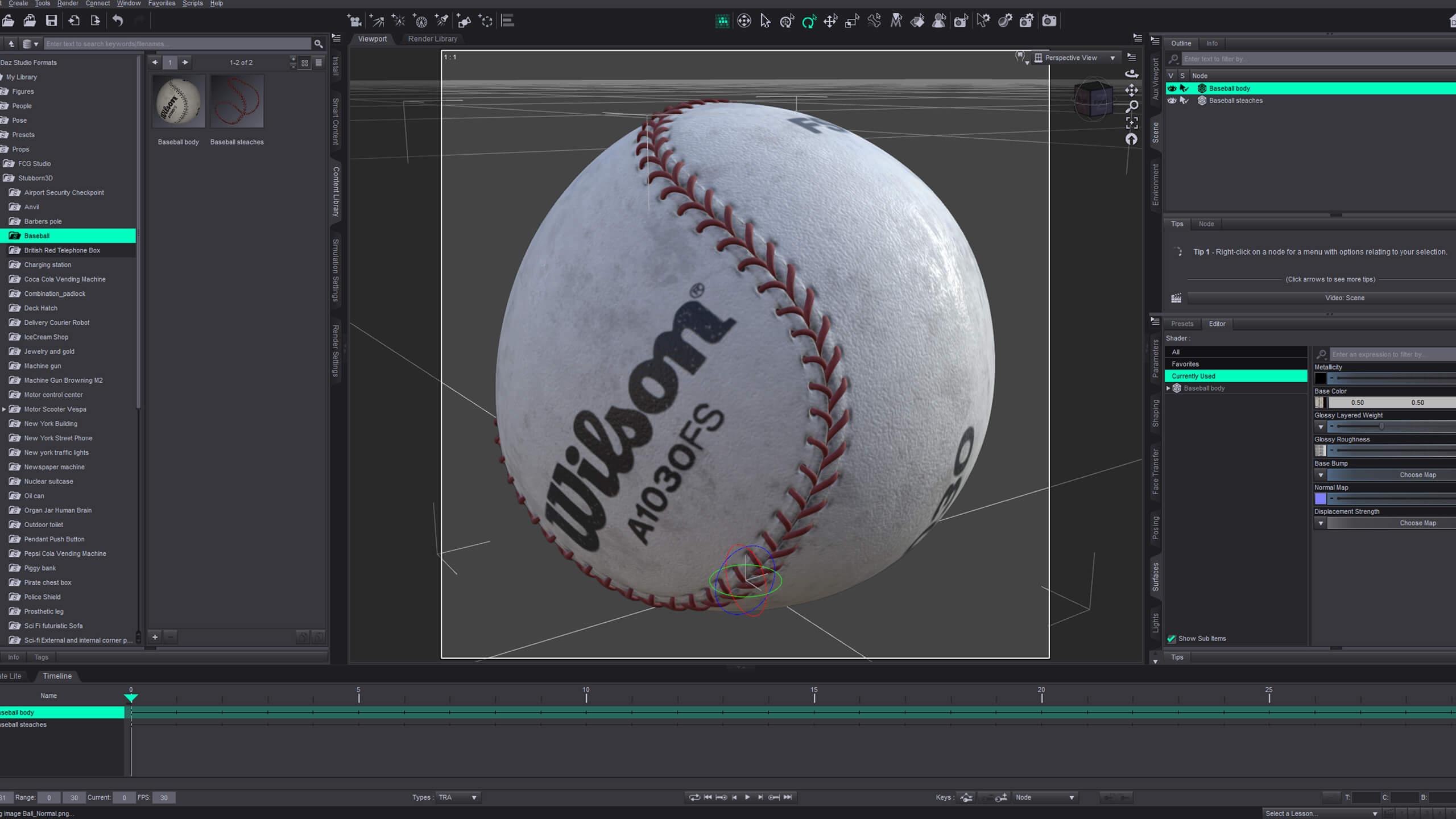 Baseball Props Daz Content