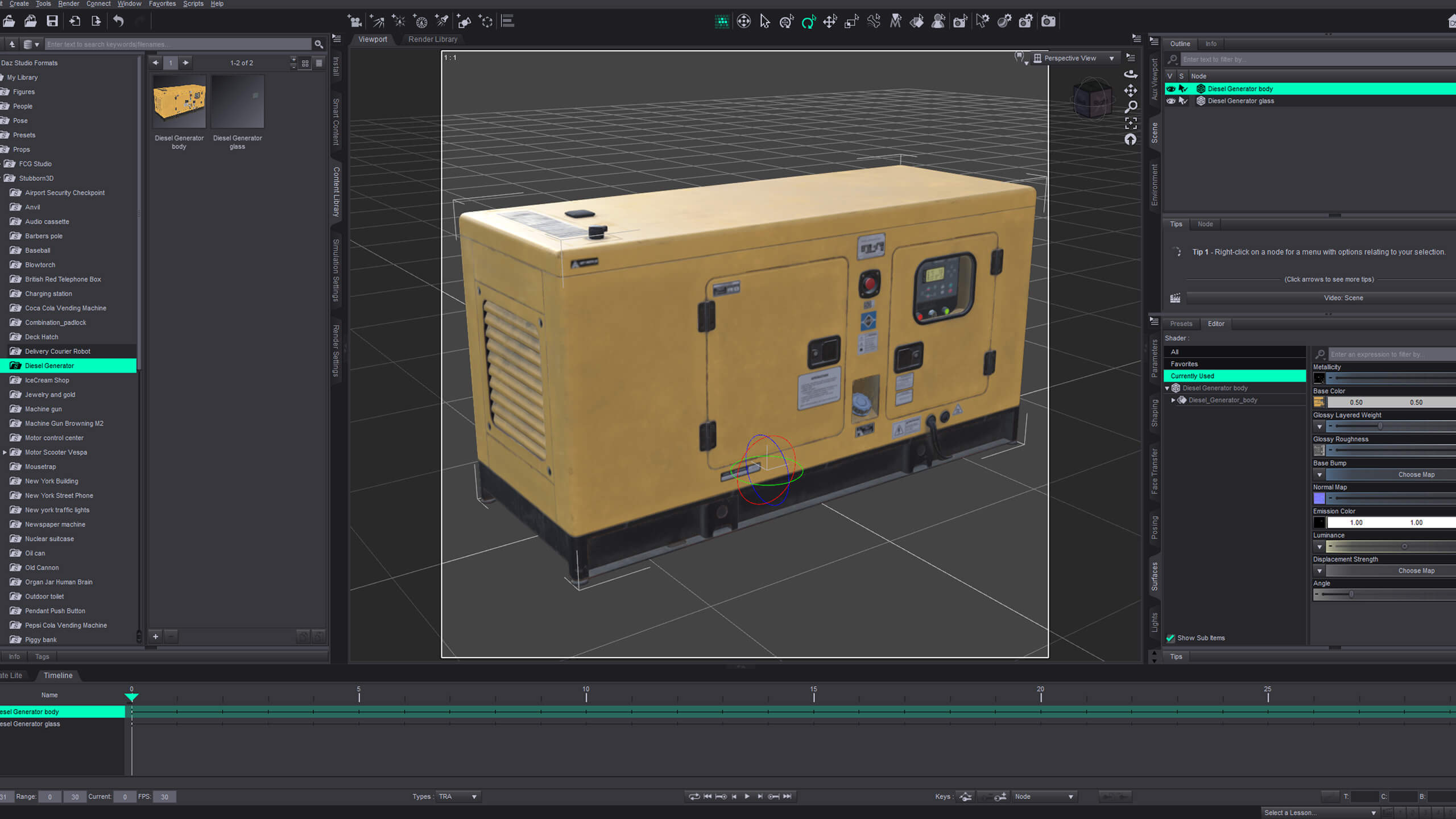 Diesel Generator Props Daz Content