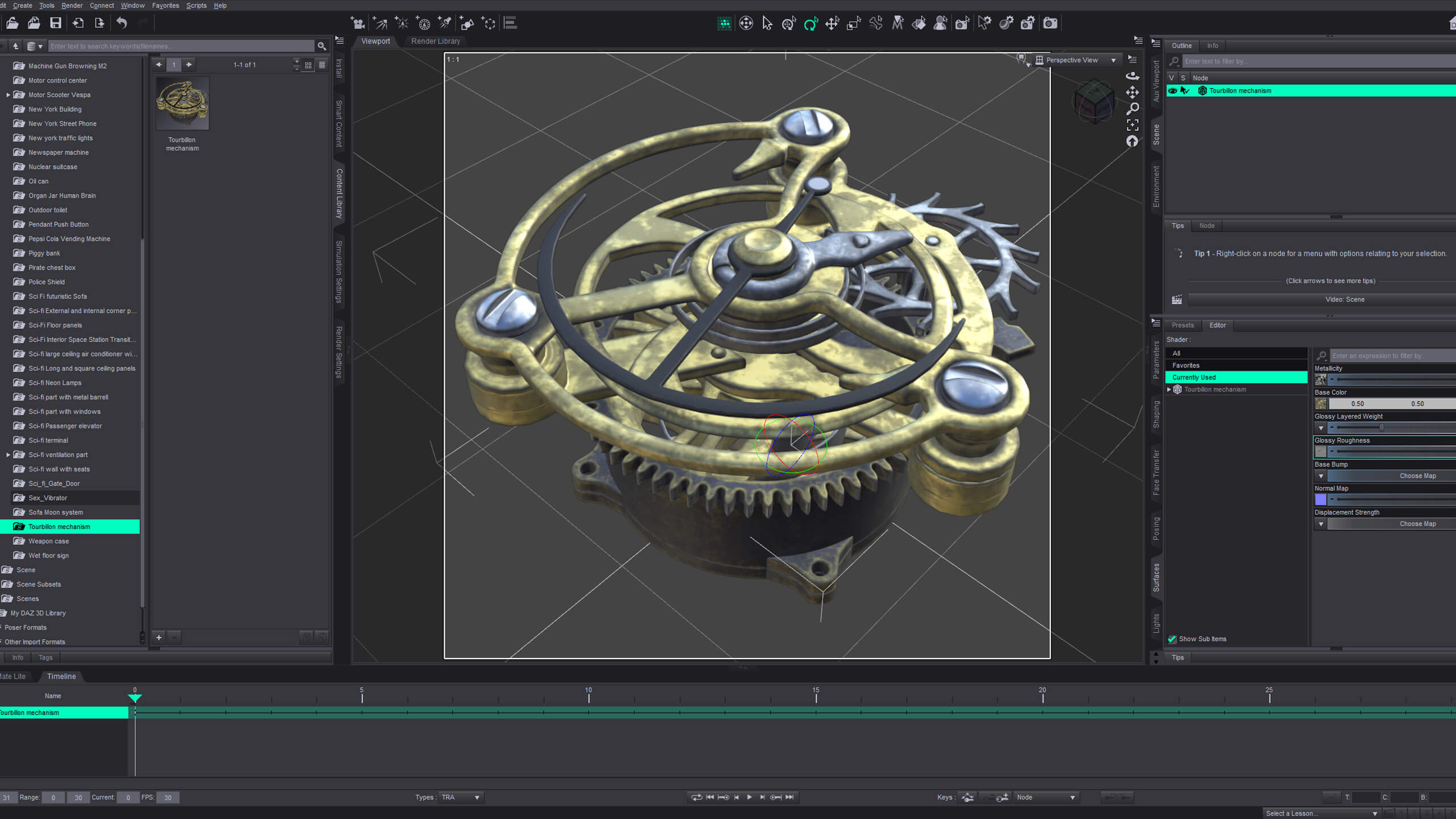 Tourbillon Mechanism Props Daz Content