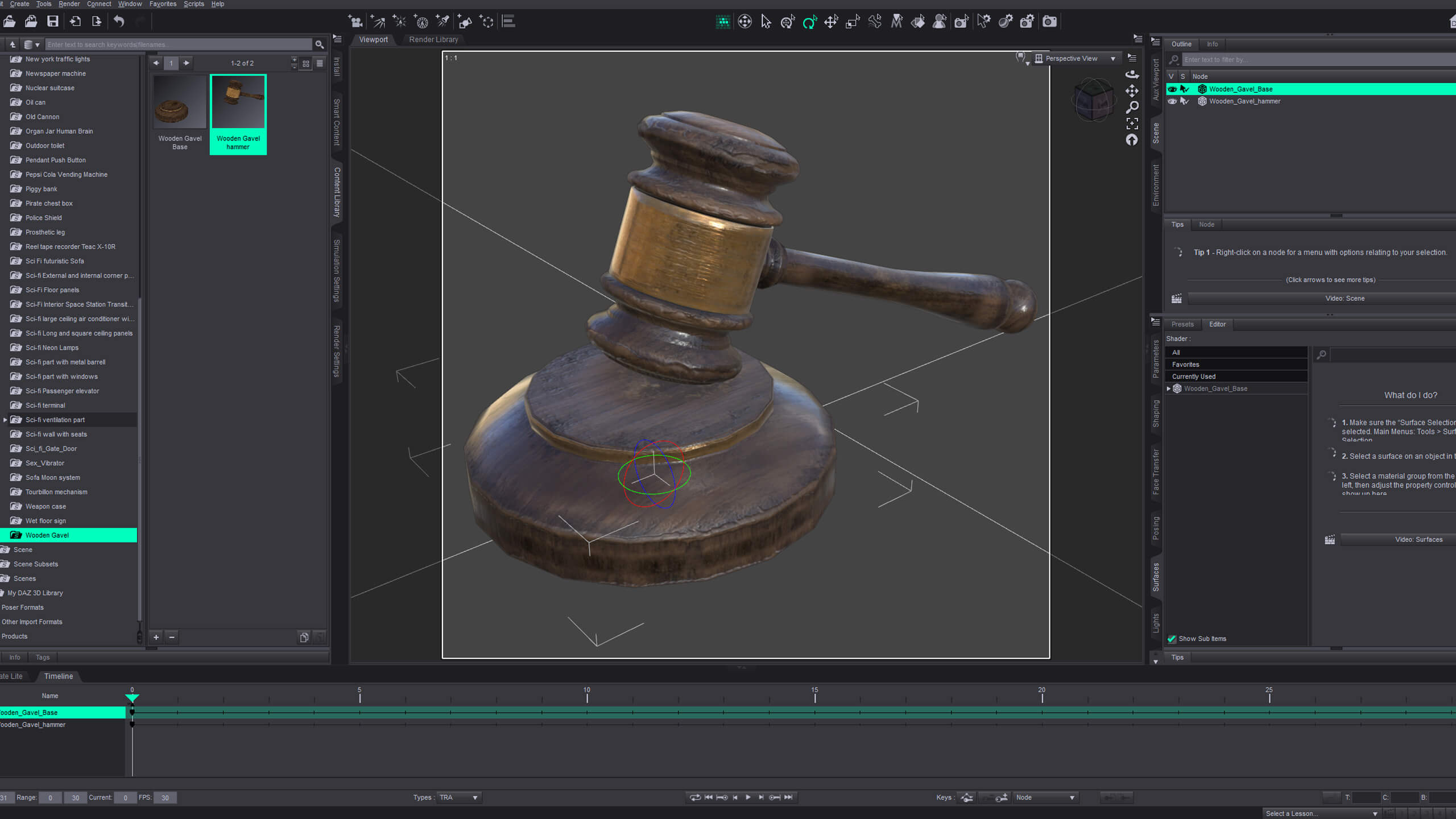 Wooden Judge Gavel Props Daz Content