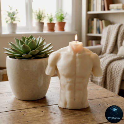Classical Male Torso Candle