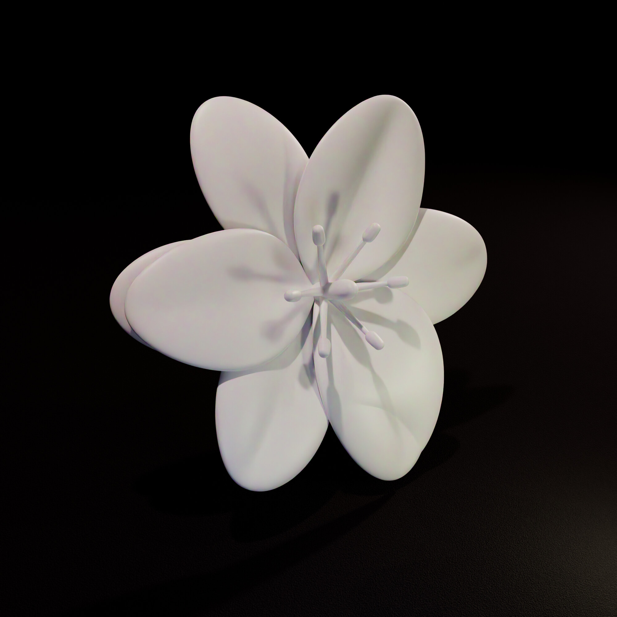 Stylized Lily Flower Relief 3D Model