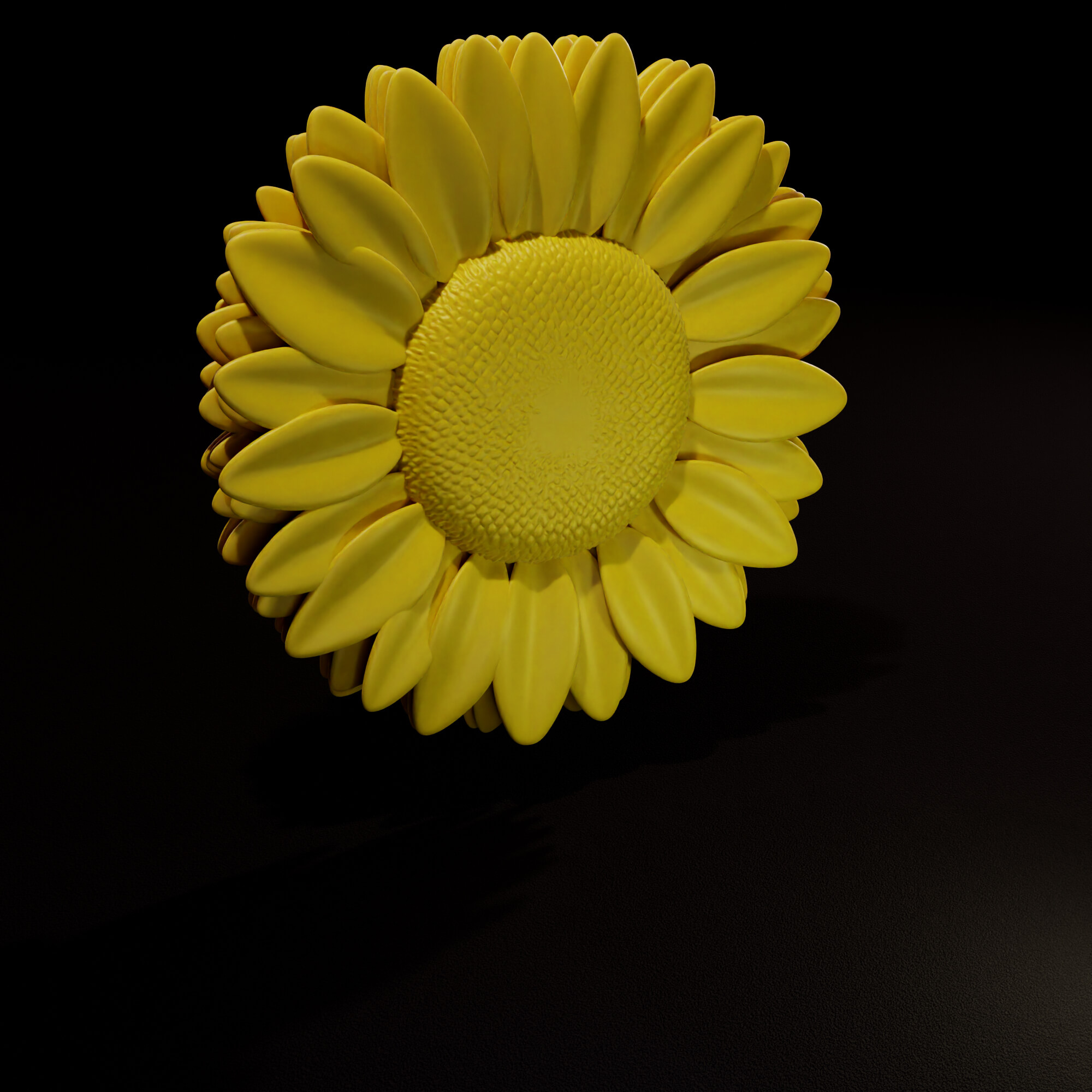 Stylized Sunflower Relief Wall Decor 3D Model