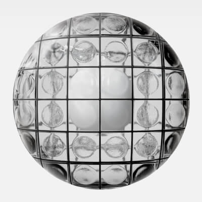 Circle Glass Block Tile Black Grout 4K