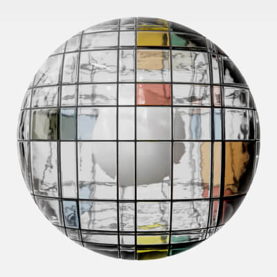 Contemporary Glass Block Tile Black Grout 4K