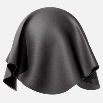 Faux Leather Embossed Grain Noir Black 4K
