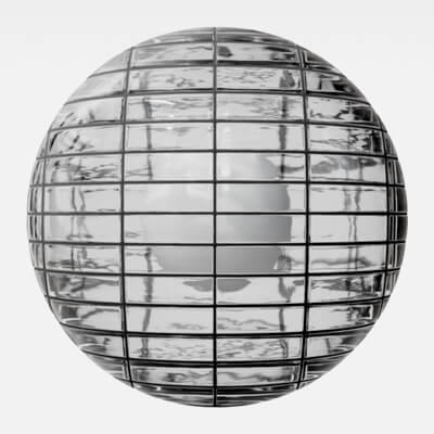 Horizontal Glass Block Tile Black Grout 4K
