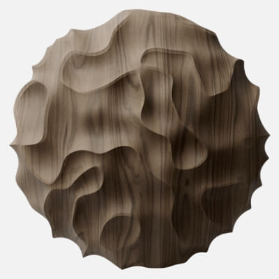 Milled Walnut Organic Wood Sculpture 4K