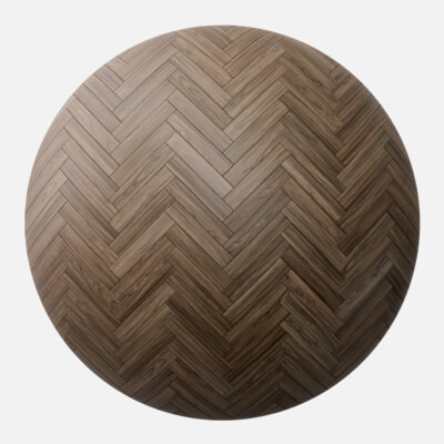 Smokey Walnut Herringbone Parquet Wood Floor 4K