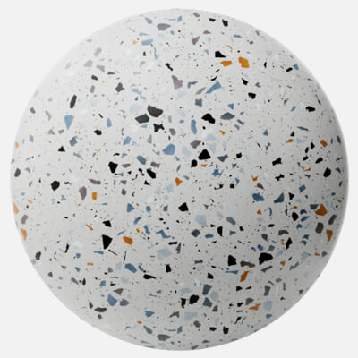 White Ceramic Terrazzo Mixed Aggregates 4K